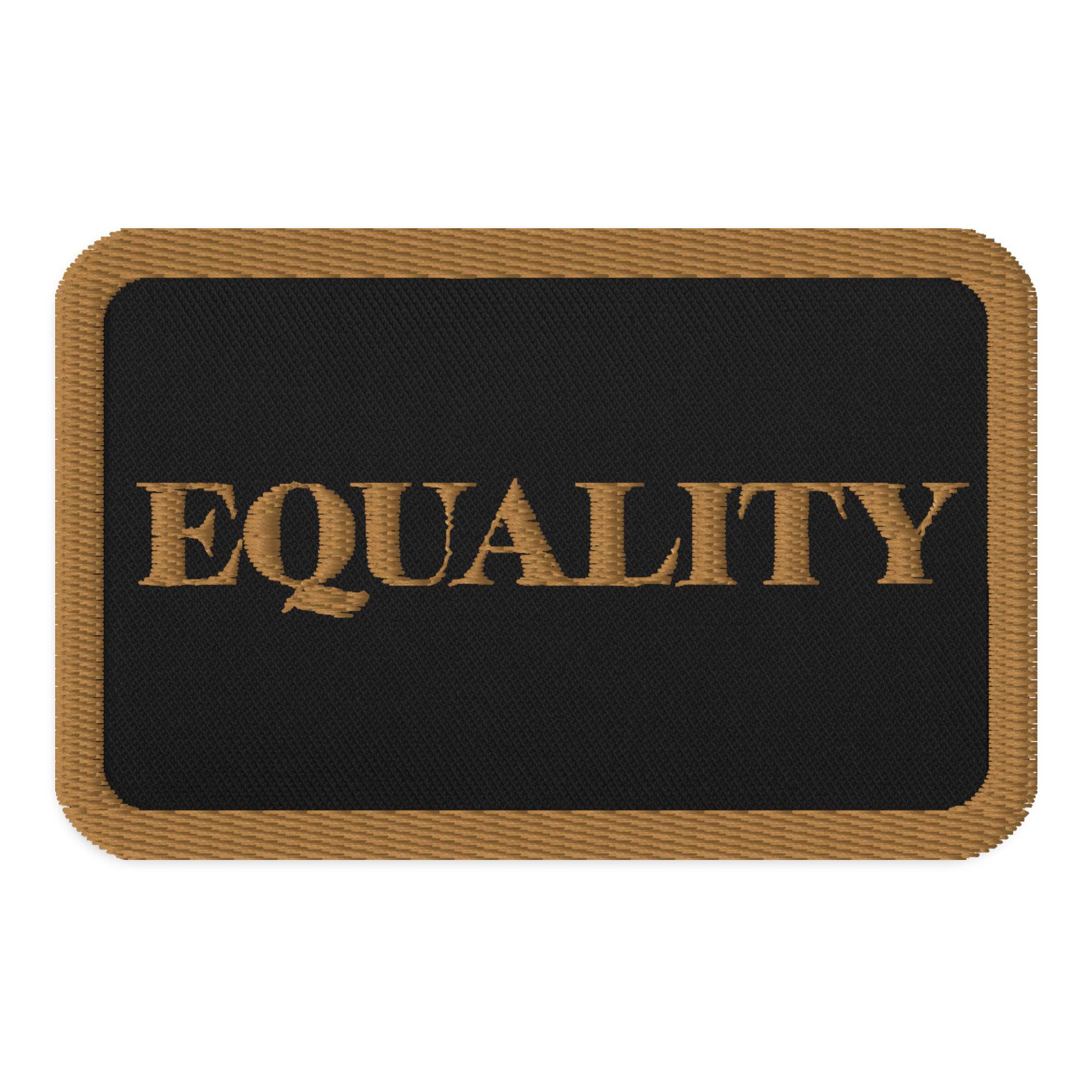 Equality embroidered patch, front view — Rose Gold Co