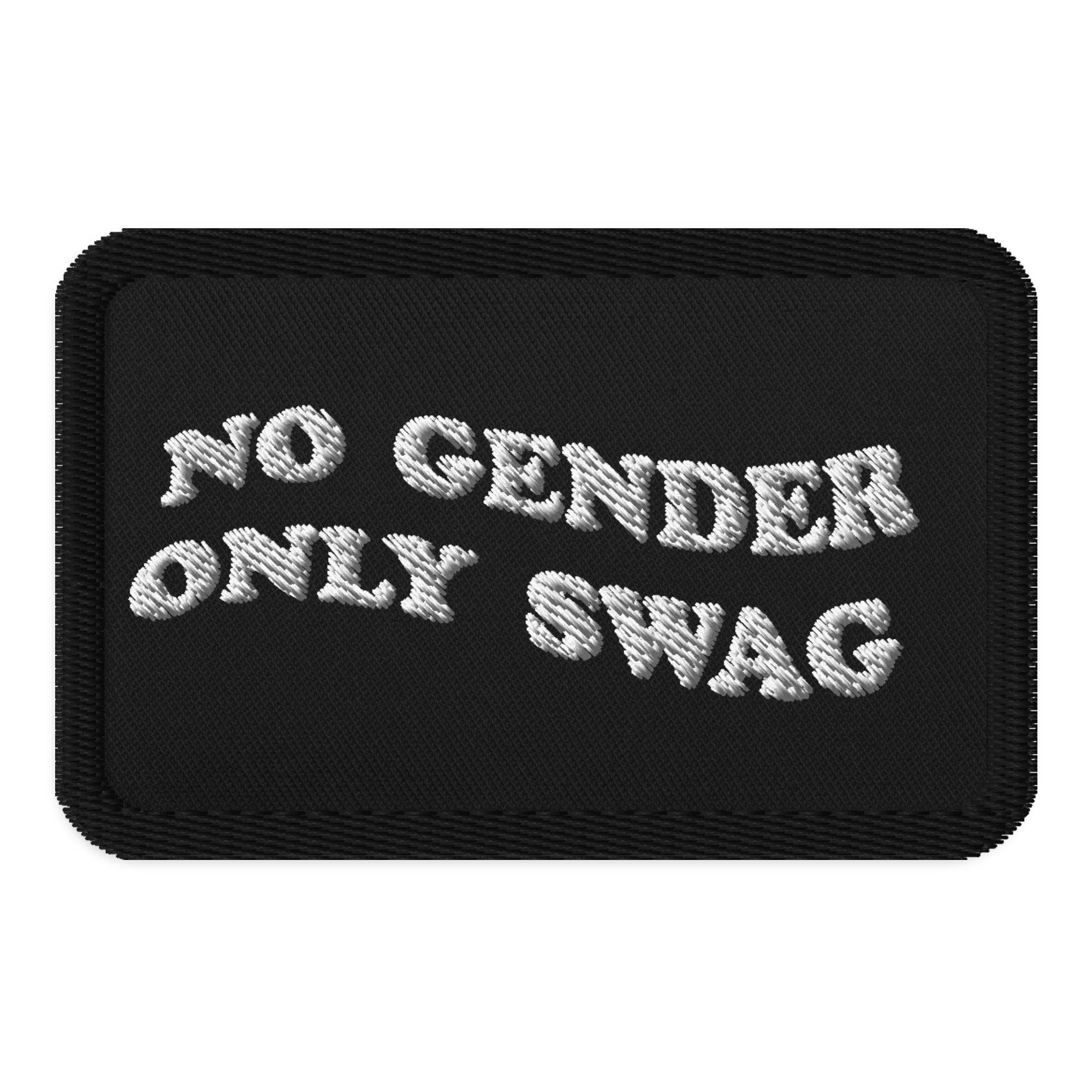 No Gender, Only Swag embroidered patch, front view — Rose Gold Co