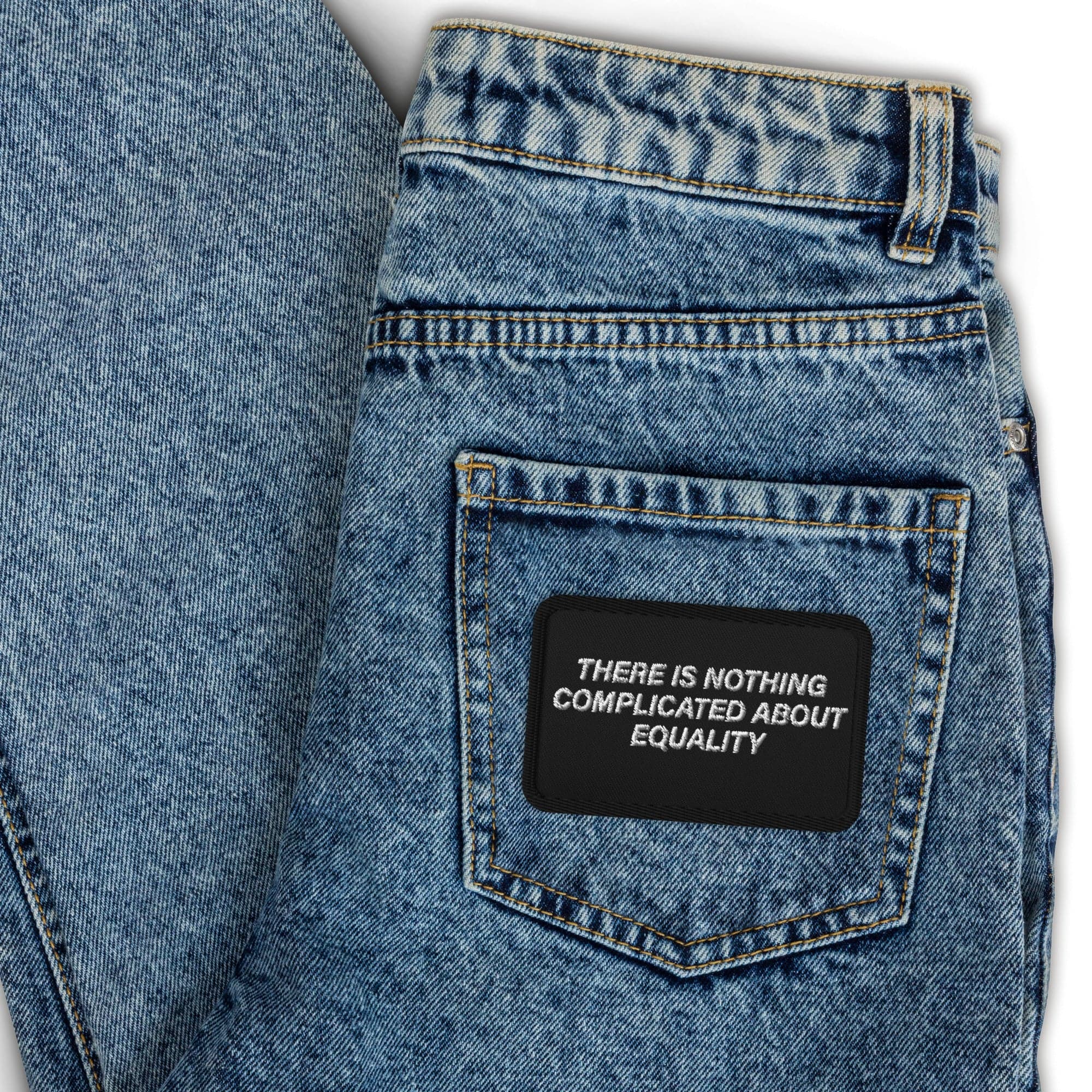 Nothing Complicated About Equality embroidered patch, view 4 — Rose Gold Co