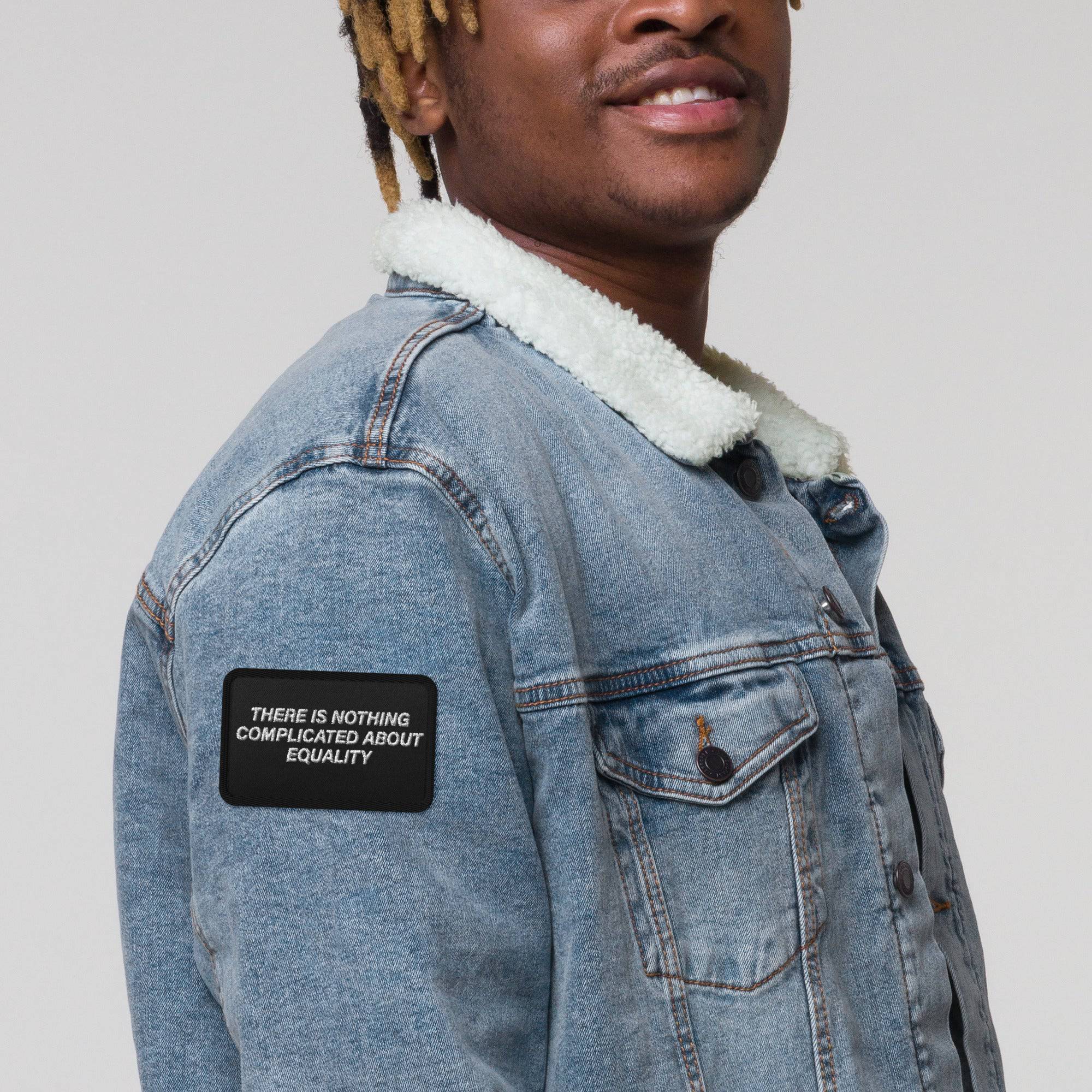 Nothing Complicated About Equality embroidered patch, view 5 — Rose Gold Co