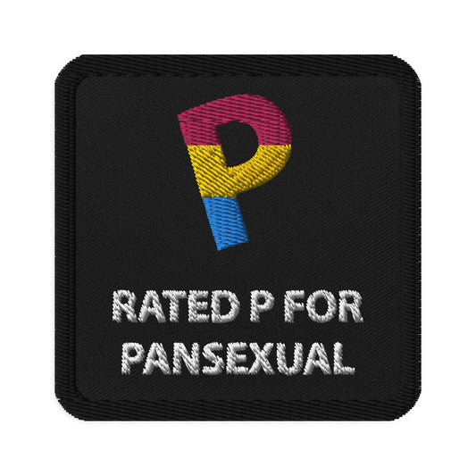 Rated P for Pansexual Embroidered patch - Rose Gold Co. Shop