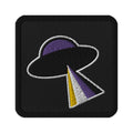 Nonbinary Spaceship embroidered patch, front view — Rose Gold Co