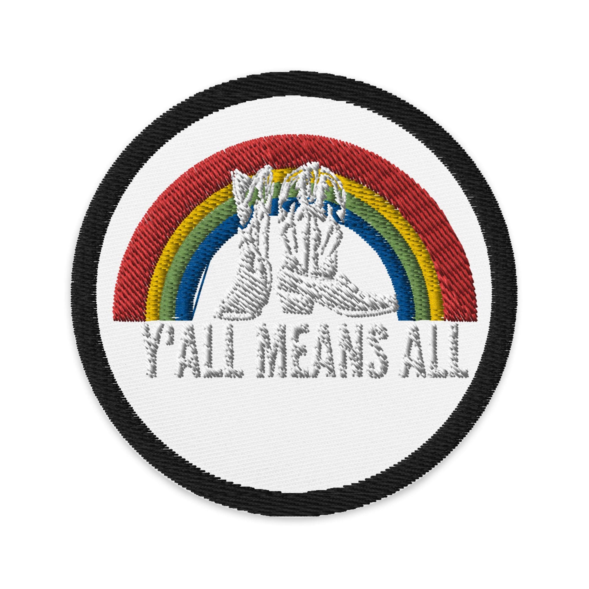 Y'all Means All embroidered patch, view 2 — Rose Gold Co