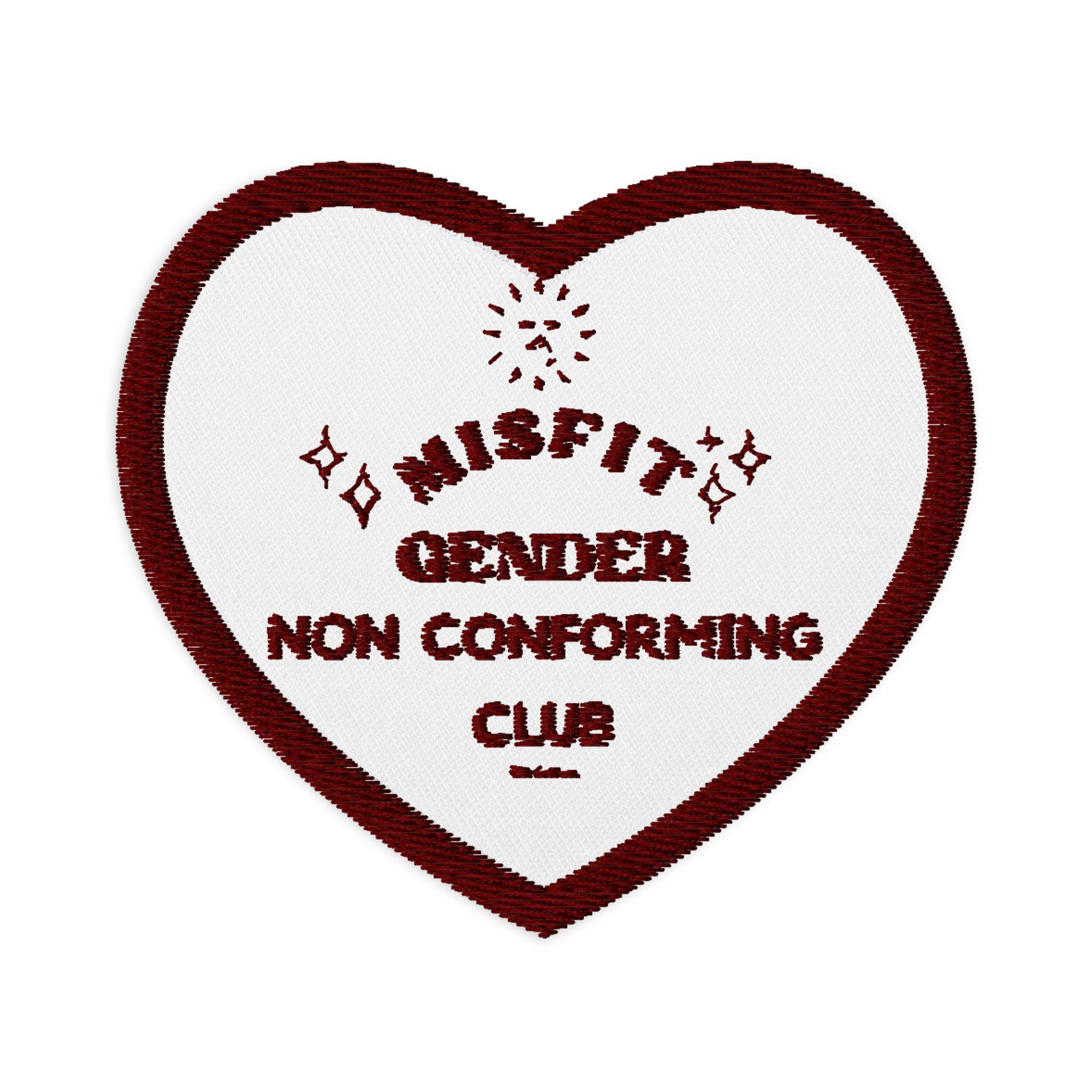 Misfit Club gender nonconforming embroidered patch, view 2 — Rose Gold Co