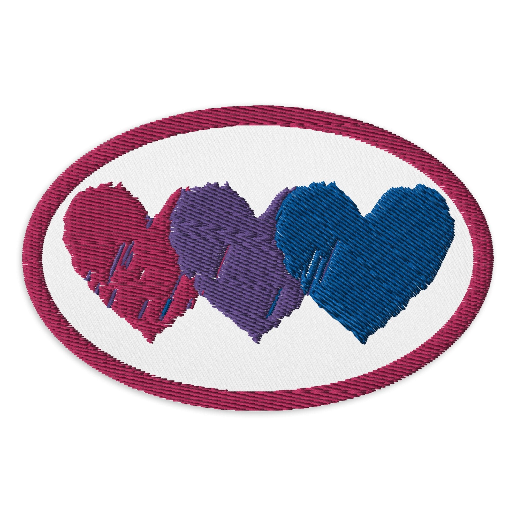 Bisexual Pride Hearts Embroidered patch