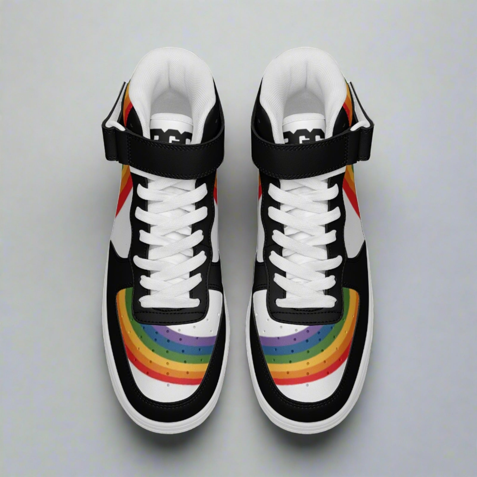 Rainbow pride high-top sneakers, view 7 — Rose Gold Co