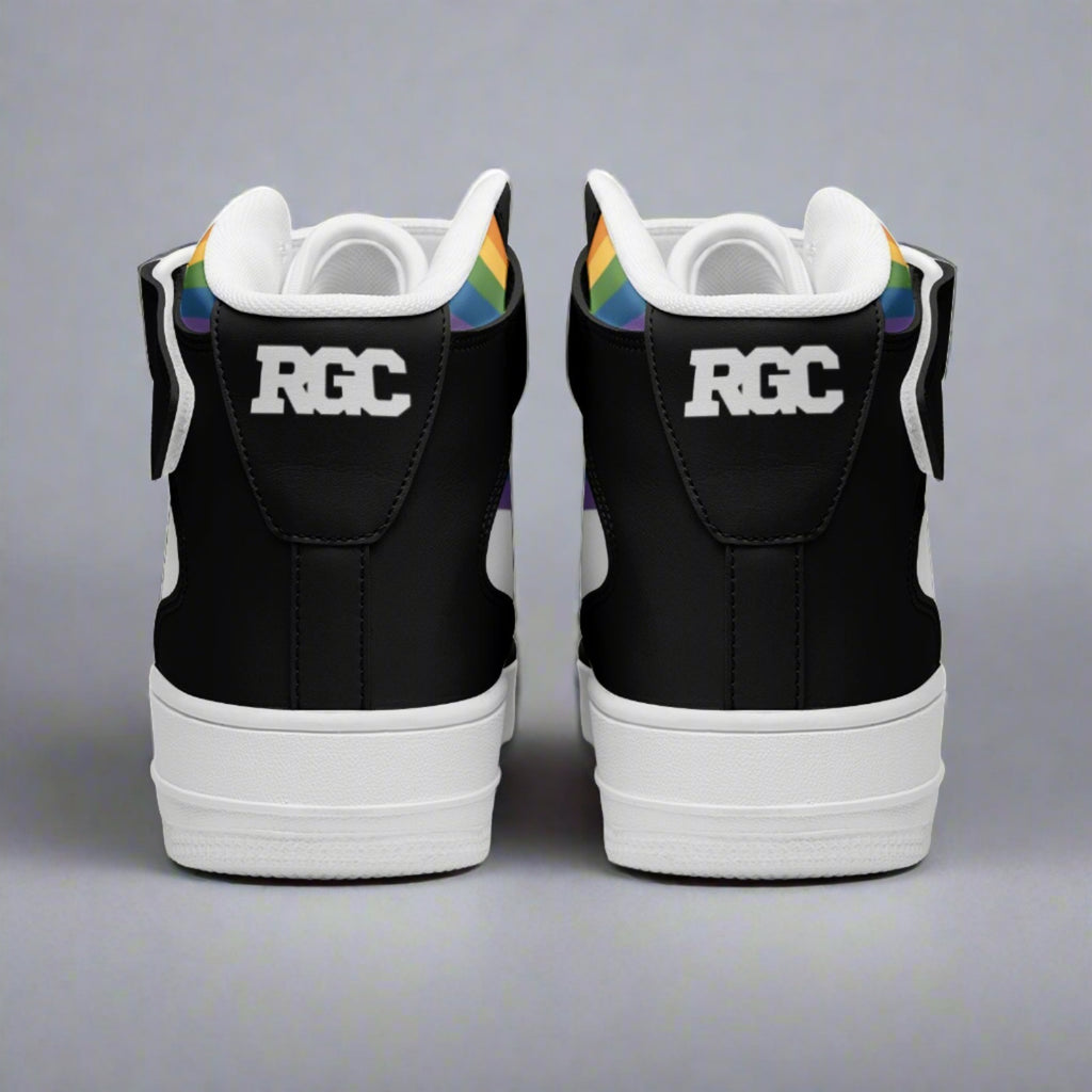 Rainbow pride high-top sneakers, view 8 — Rose Gold Co