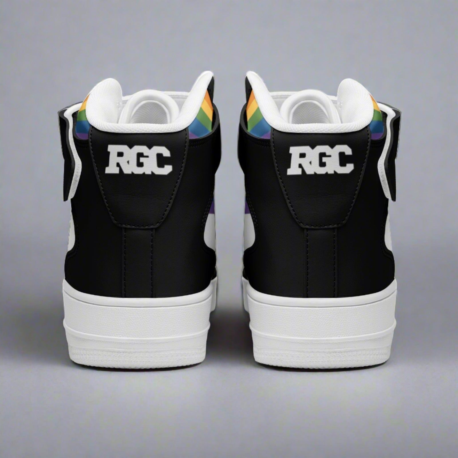 Rainbow pride high-top sneakers, view 8 — Rose Gold Co