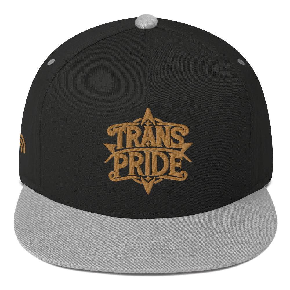 Trans Pride flat bill cap, view 4 — Rose Gold Co