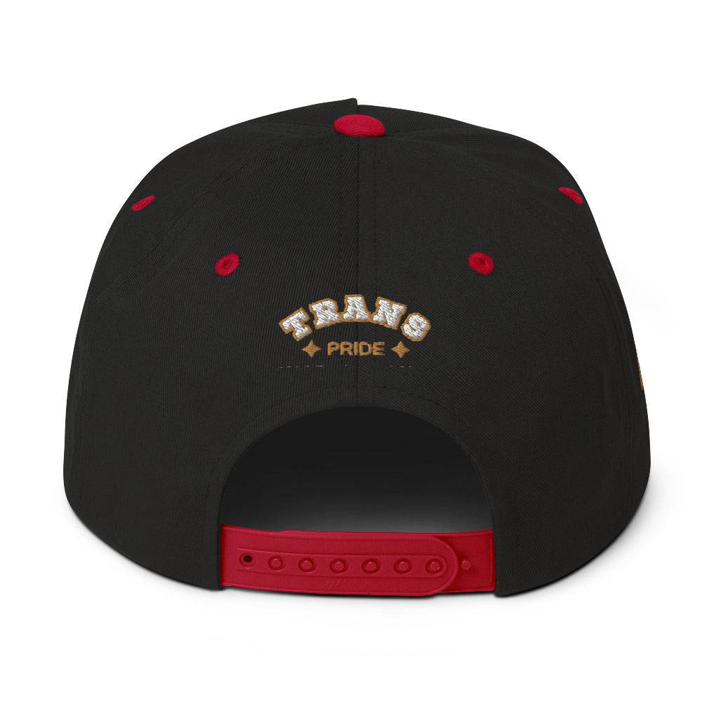 Trans Pride flat bill cap, view 8 — Rose Gold Co