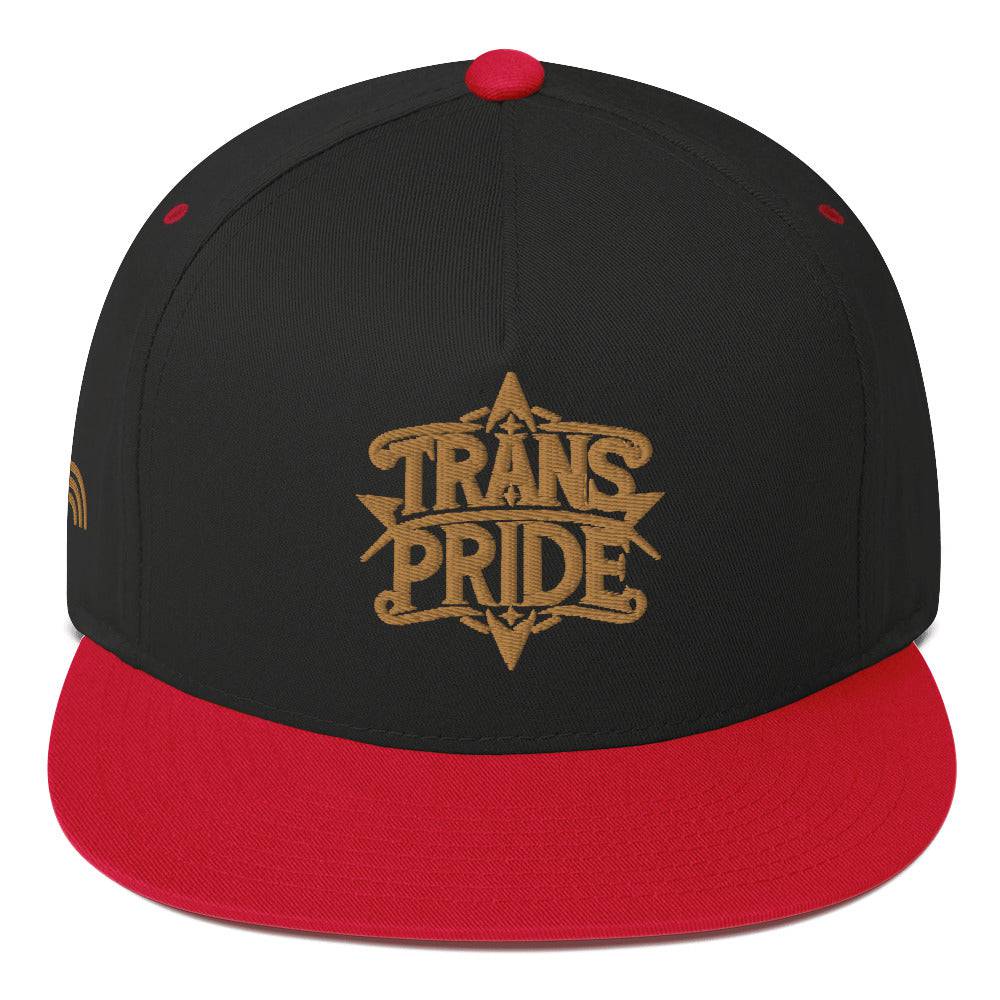 Trans Pride flat bill cap, view 7 — Rose Gold Co