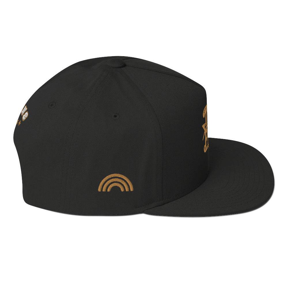 Trans Pride flat bill cap, view 3 — Rose Gold Co