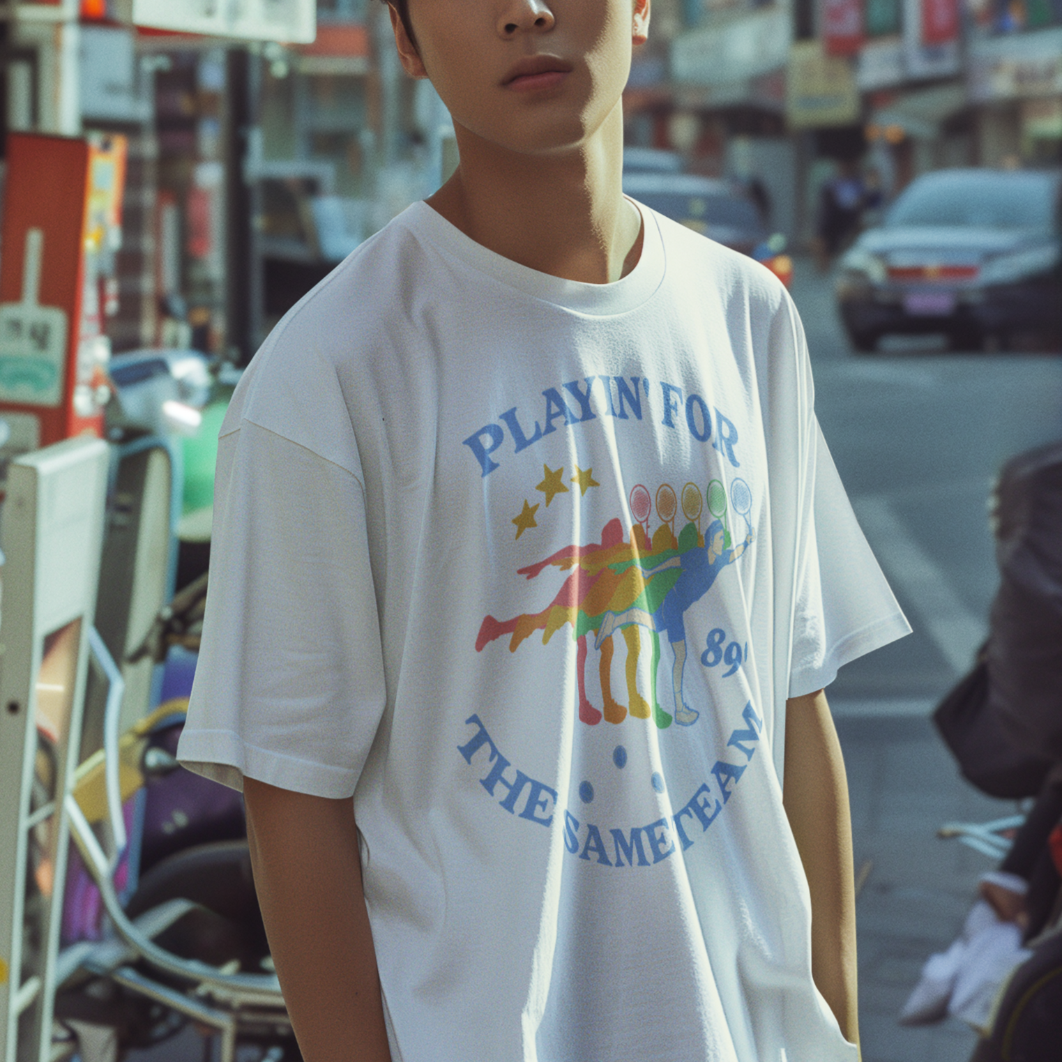 "Playin' for the Same Team" queer pride tee — Rose Gold Co