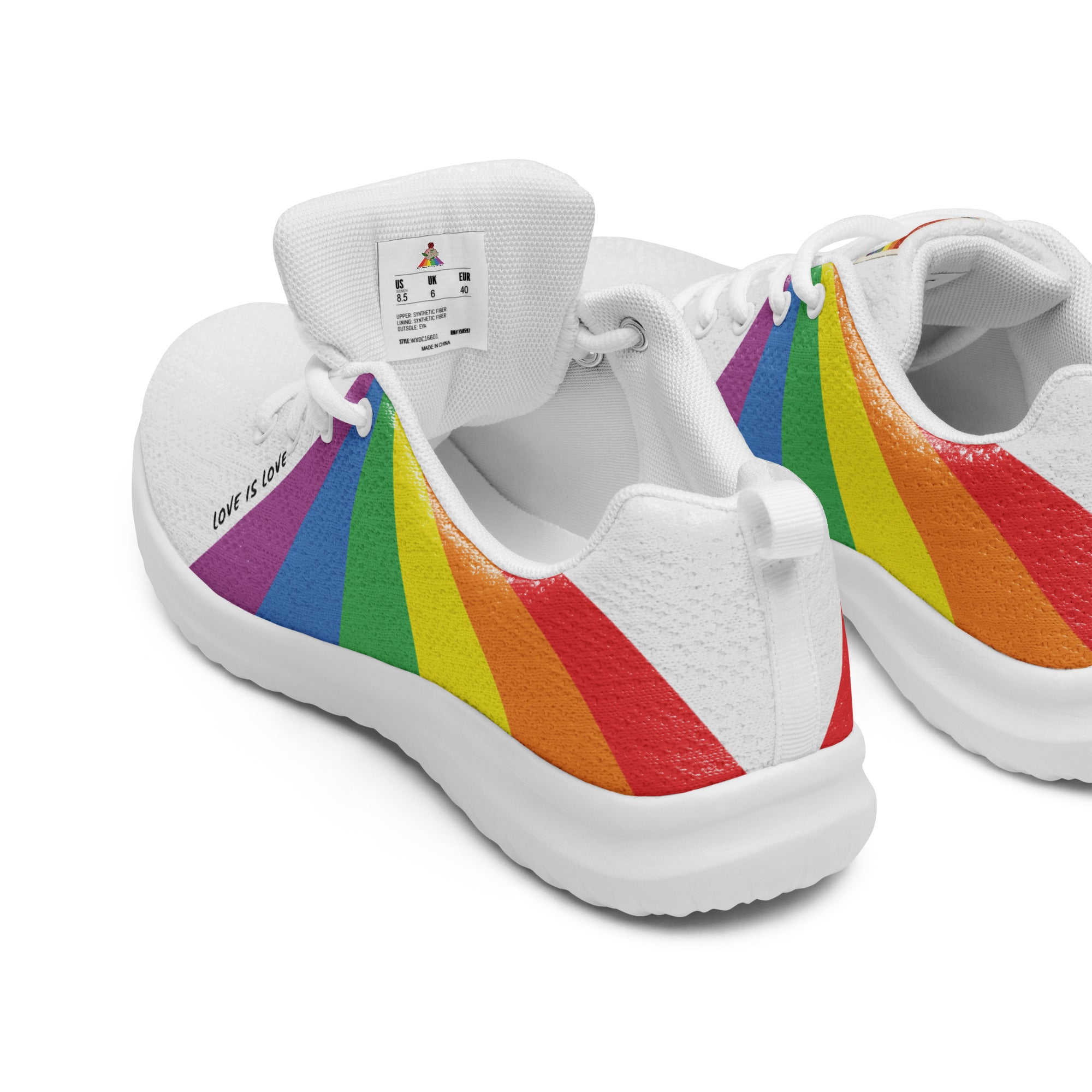 Rainbow gay pride running shoes, view 7 — Rose Gold Co