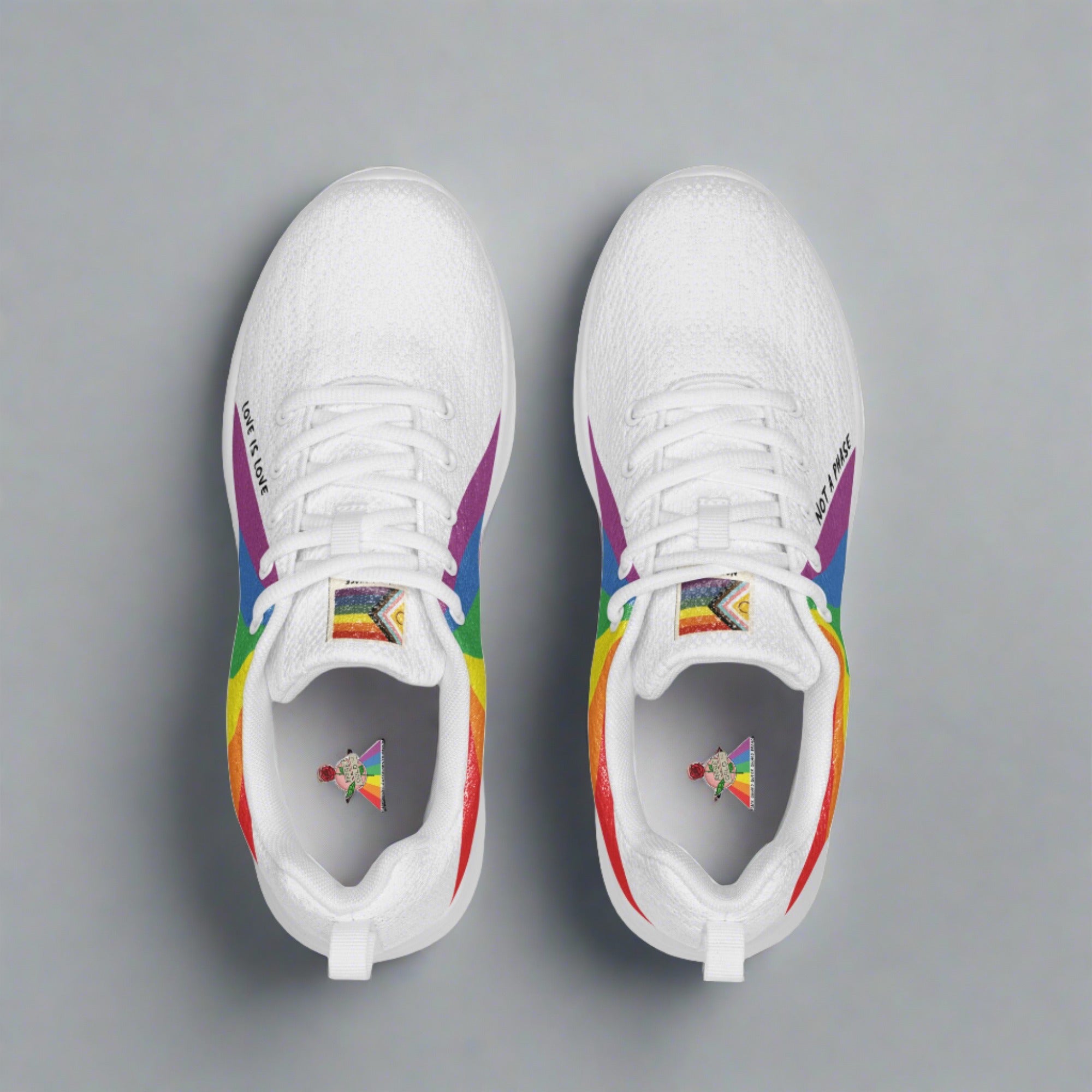 Rainbow gay pride running shoes, view 4 — Rose Gold Co