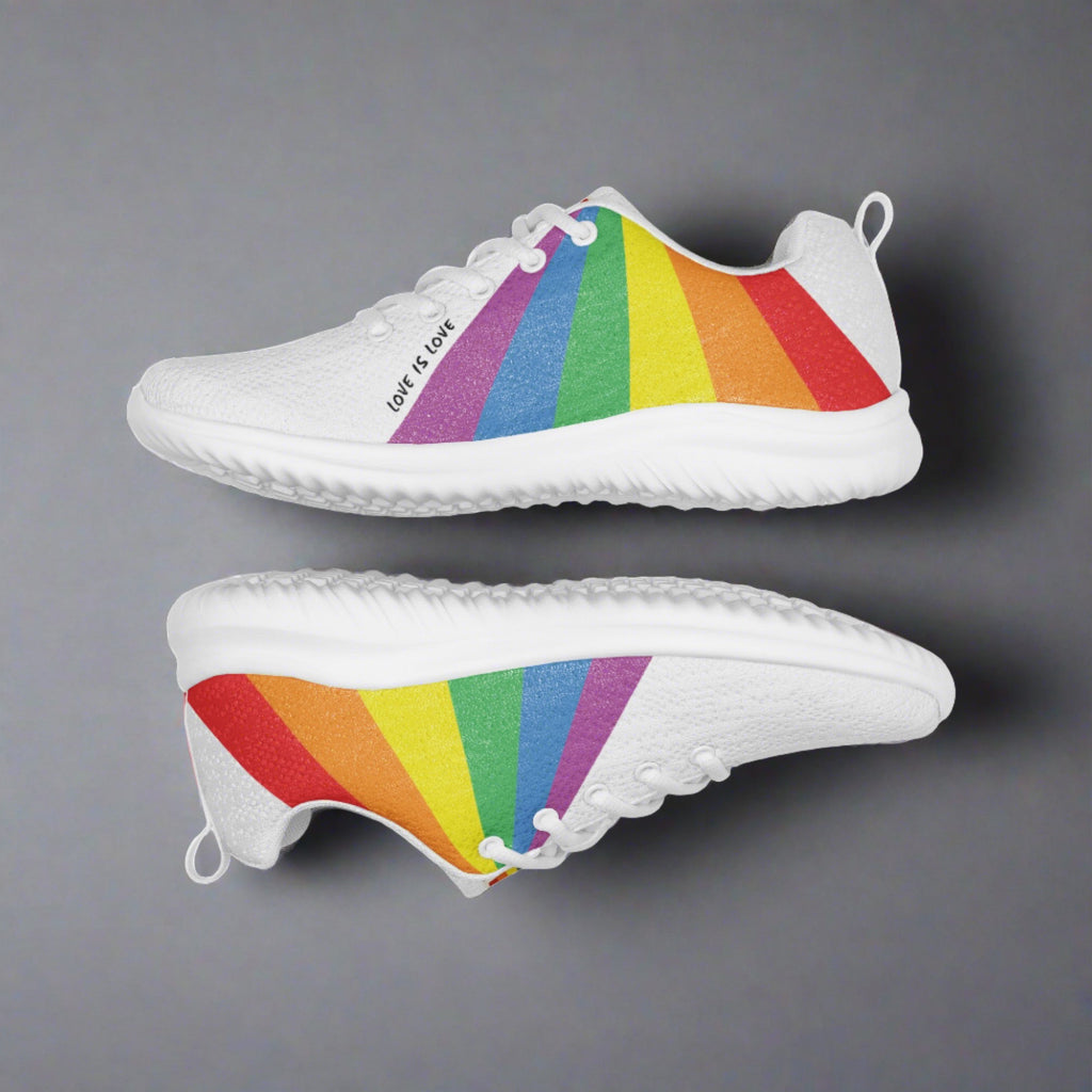 Rainbow gay pride running shoes, view 5 — Rose Gold Co