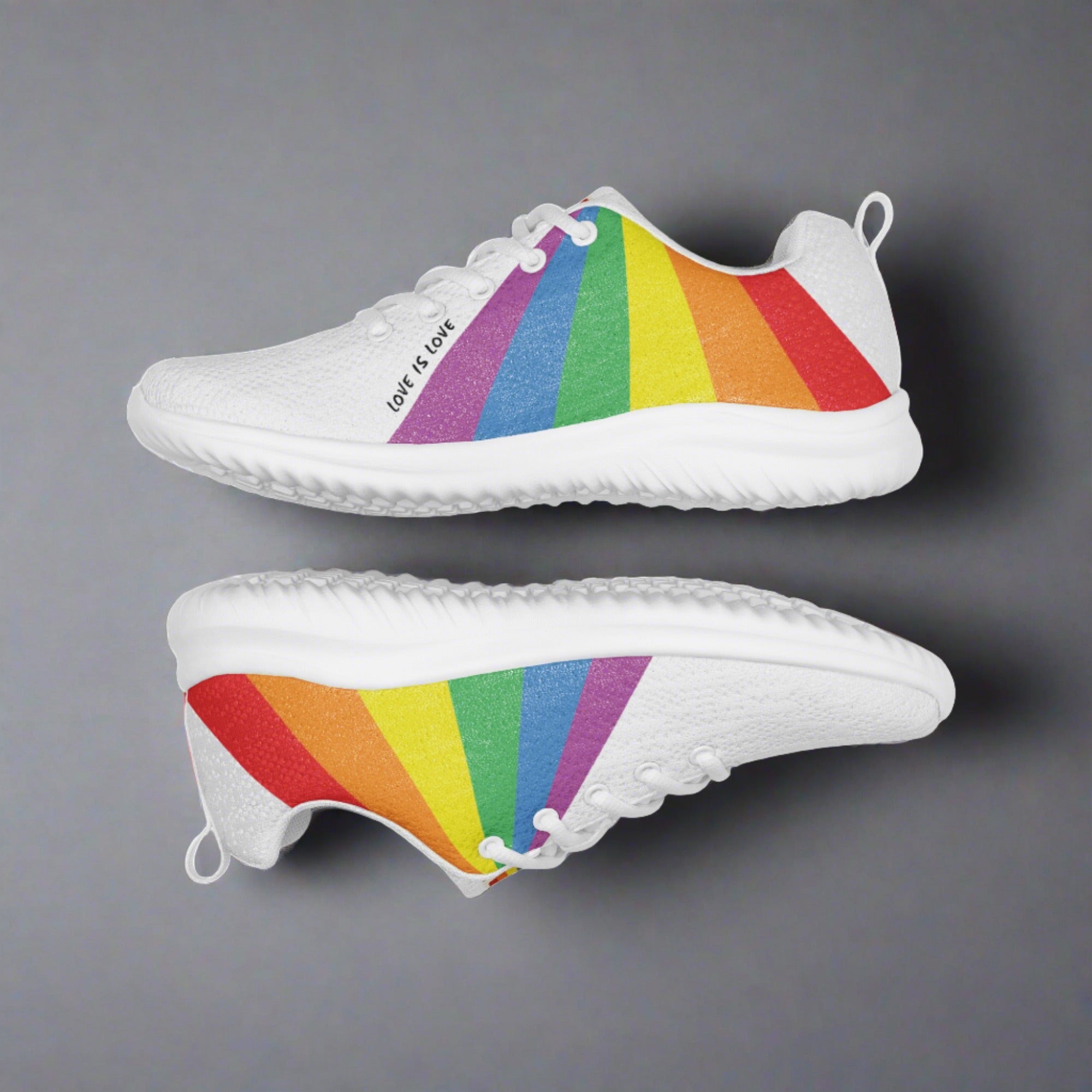 Rainbow gay pride running shoes, view 5 — Rose Gold Co