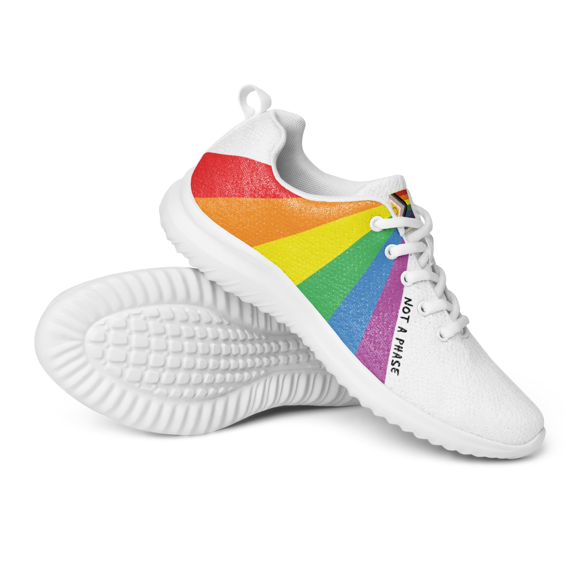 Rainbow gay pride running shoes, view 8 — Rose Gold Co