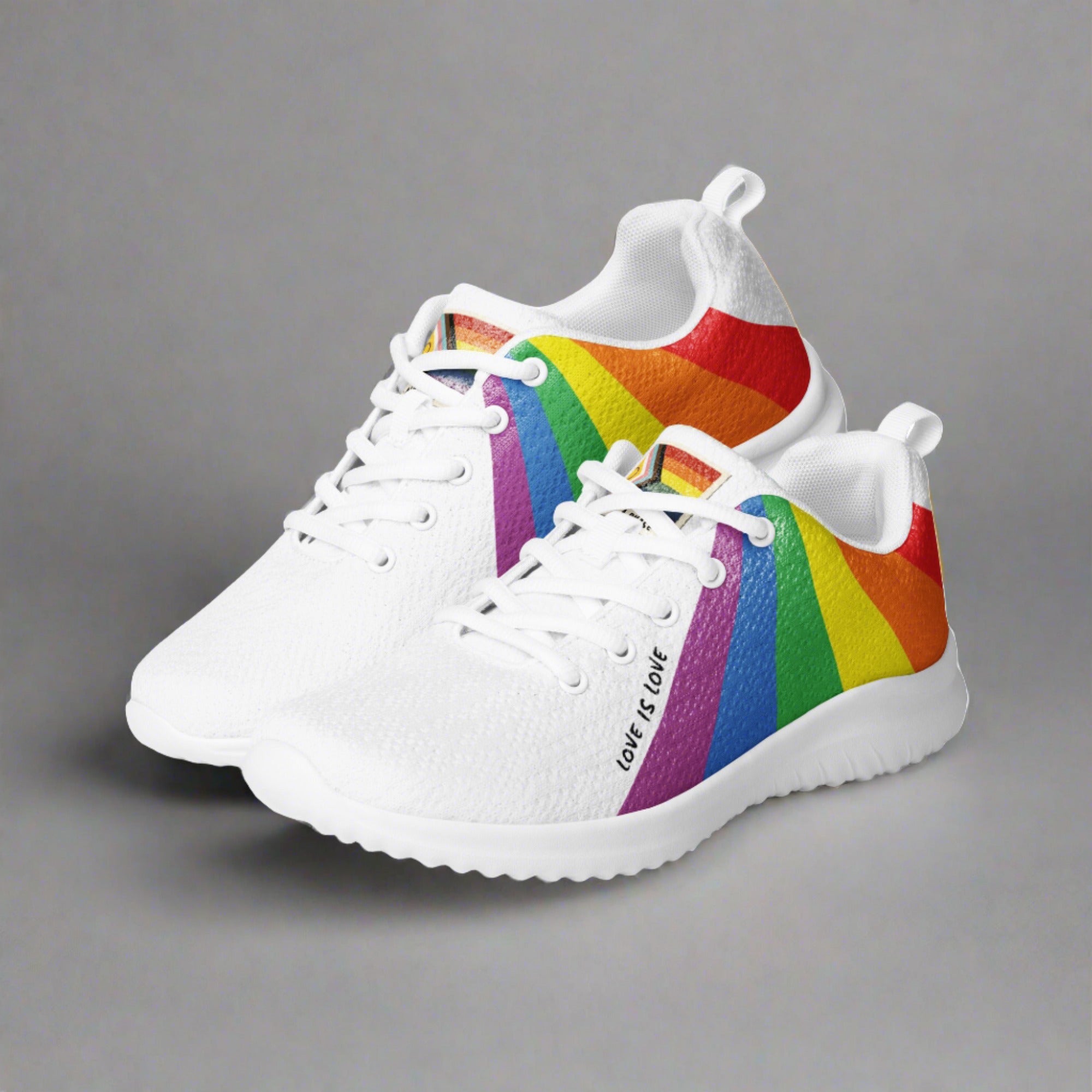 Rainbow gay pride running shoes, view 2 — Rose Gold Co