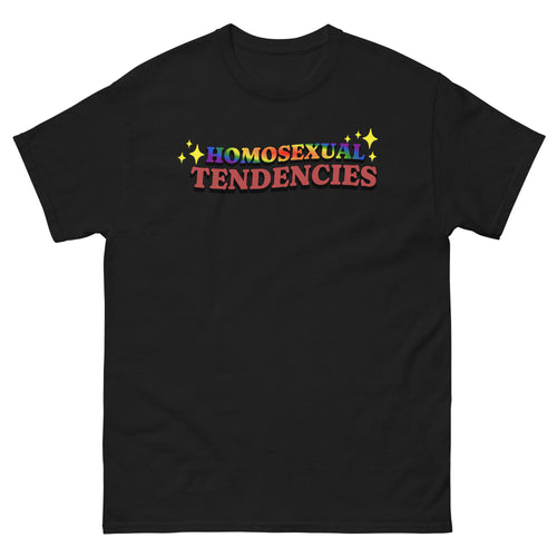 Homosexual Tendencies classic tee, back view — Rose Gold Co