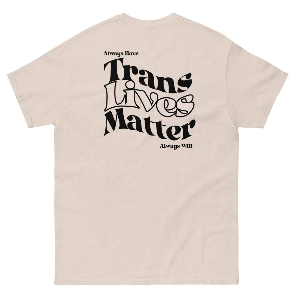 Trans Lives Matter tee, view 2 — Rose Gold Co