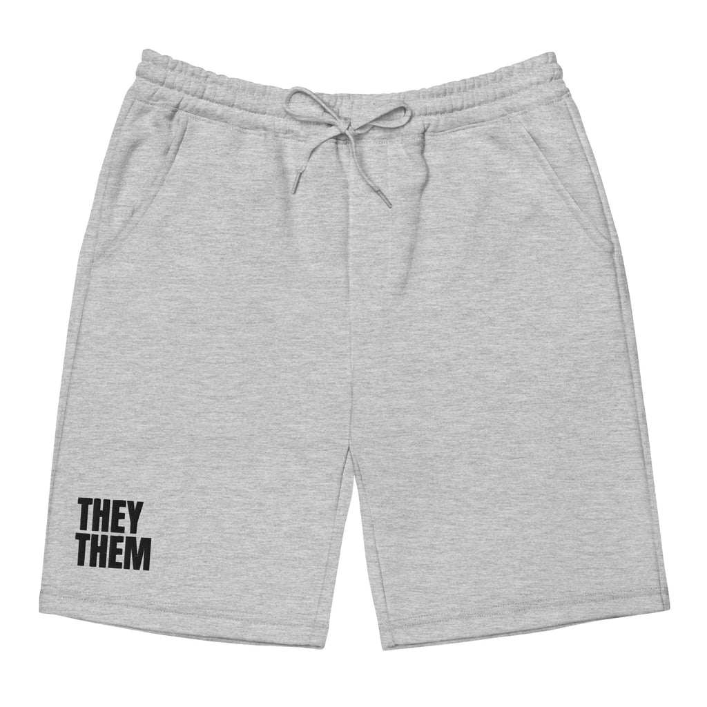 They/Them pronoun fleece shorts — Rose Gold Co
