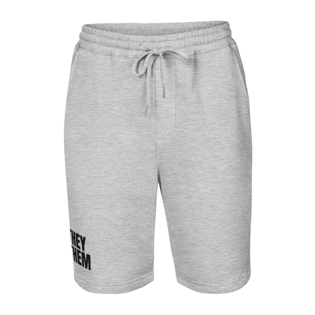 They/Them pronoun fleece shorts, view 2 — Rose Gold Co