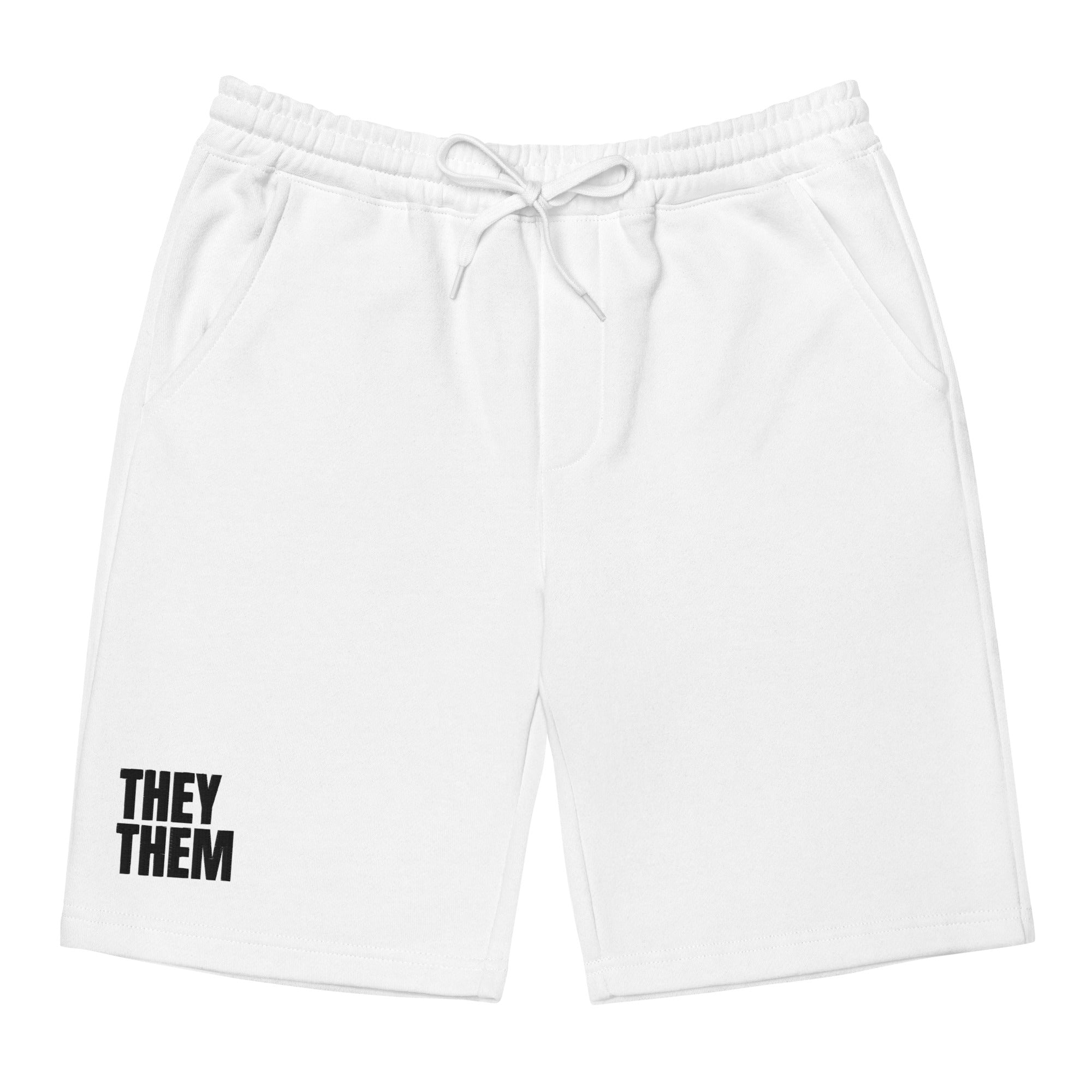 They/Them pronoun fleece shorts, view 7 — Rose Gold Co