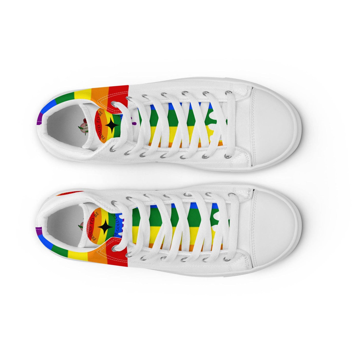 Rainbow Pride LGBT Melting Men’s high top shoes - Rose Gold Co. Shop