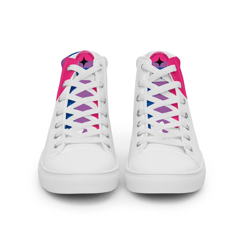 Bisexual pride men's high top sneakers, view 5 — Rose Gold Co