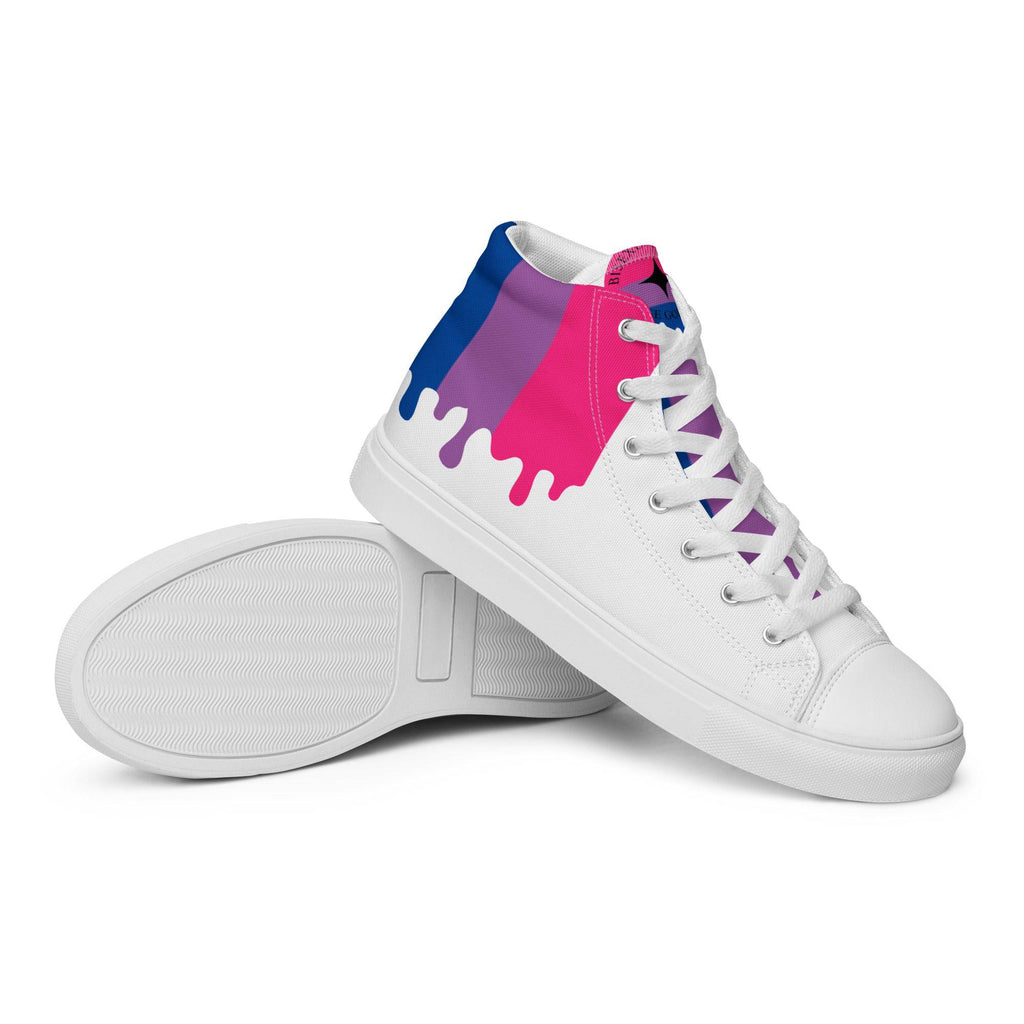 Bisexual pride men's high top sneakers, view 7 — Rose Gold Co