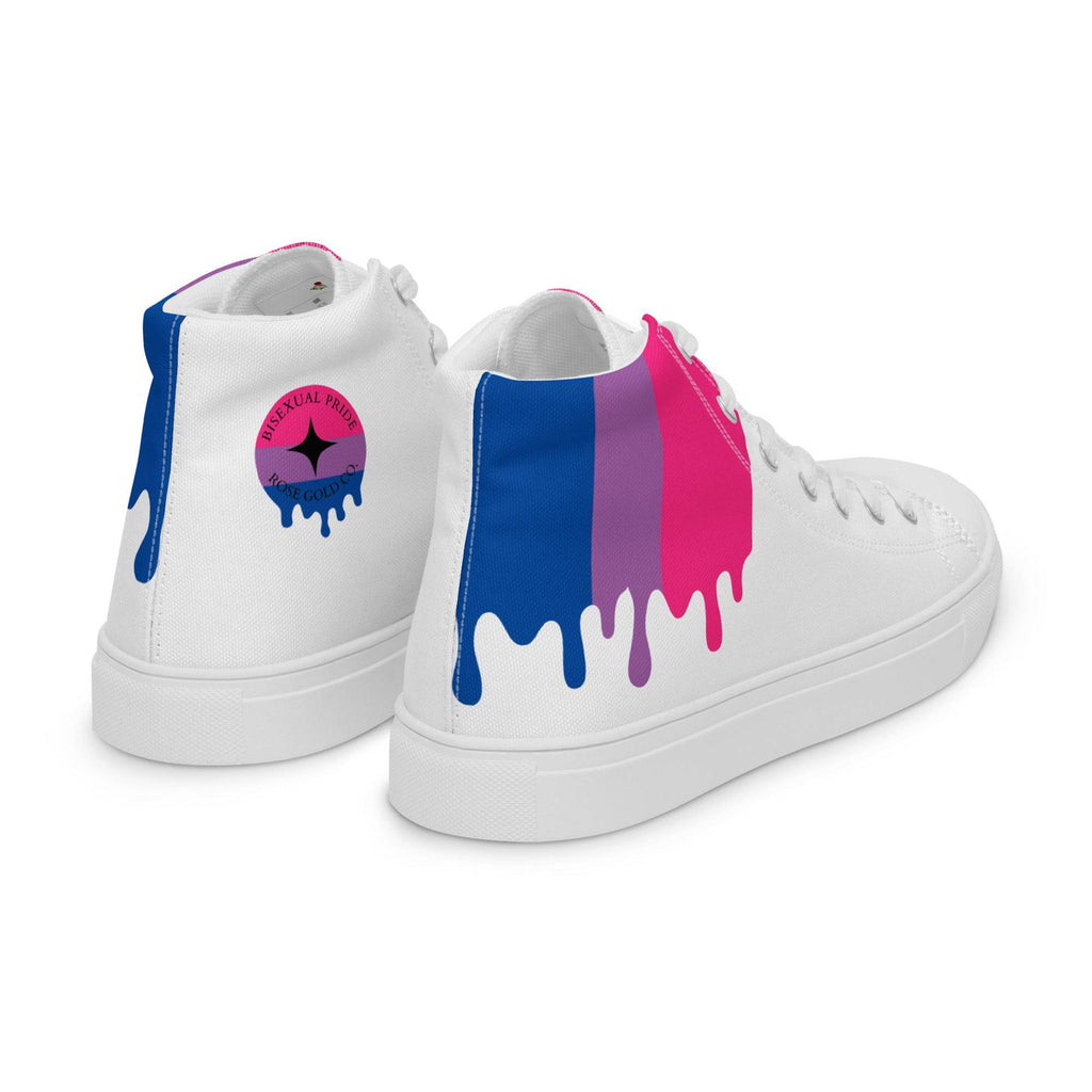Bisexual pride men's high top sneakers, view 4 — Rose Gold Co