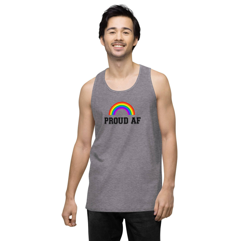 Proud AF rainbow tank top, view 6 — Rose Gold Co