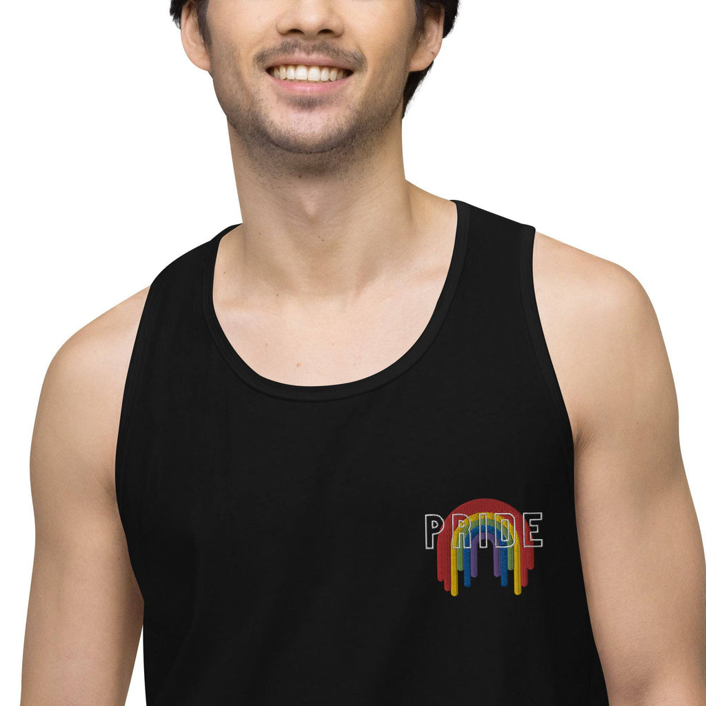 Rainbow melting pride flag premium tank top, view 9 — Rose Gold Co