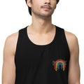 Rainbow melting pride flag premium tank top, front view — Rose Gold Co