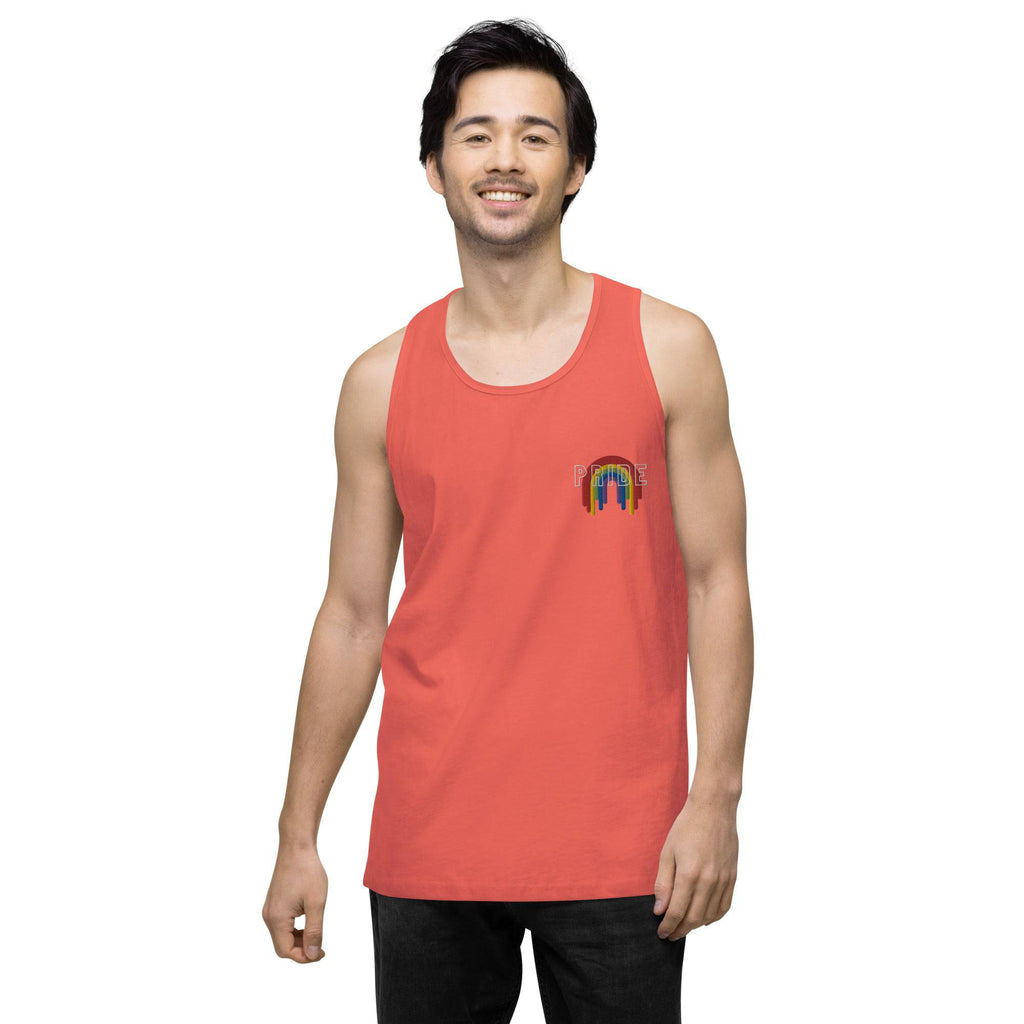 Rainbow melting pride flag premium tank top, view 20 — Rose Gold Co