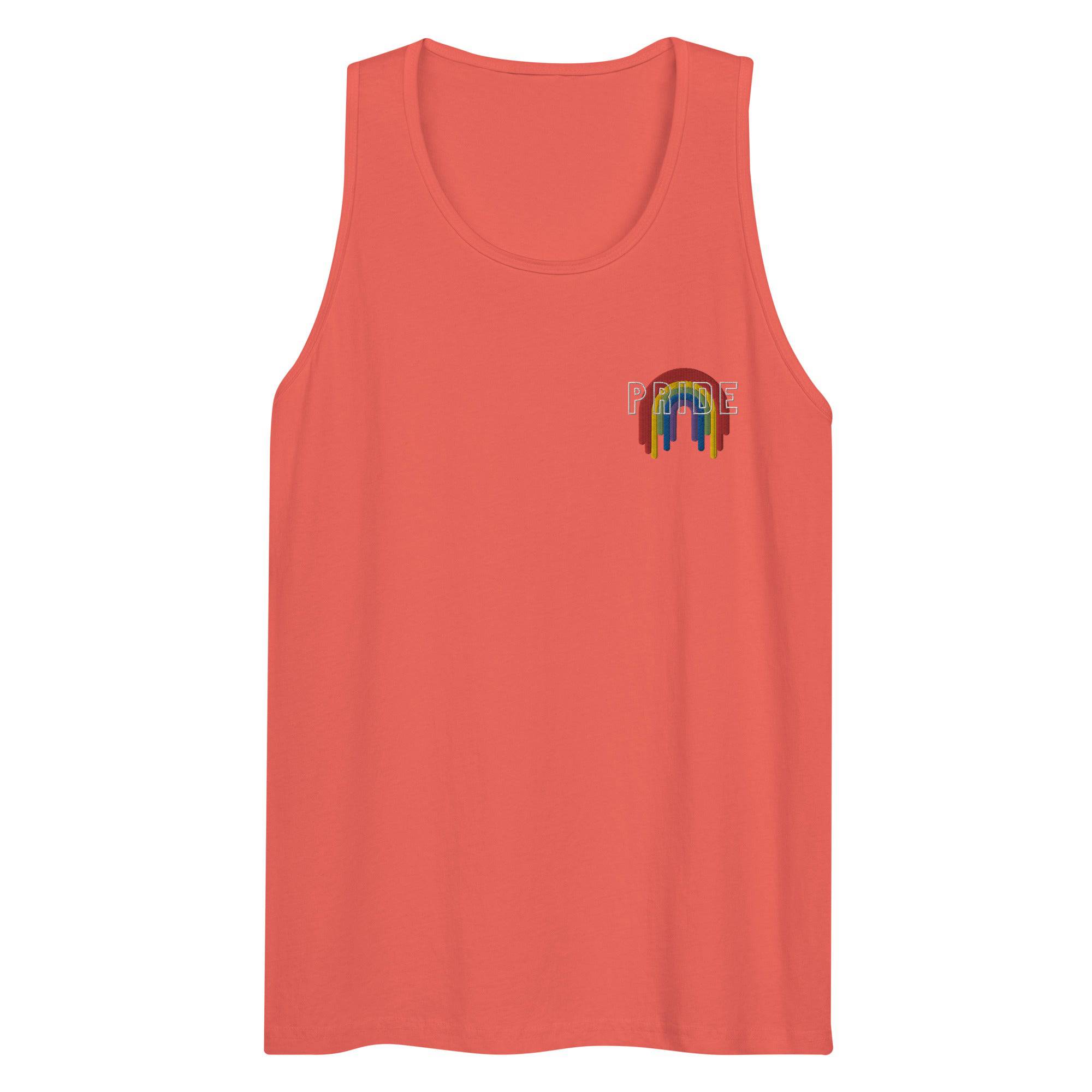 Rainbow melting pride flag premium tank top, view 6 — Rose Gold Co