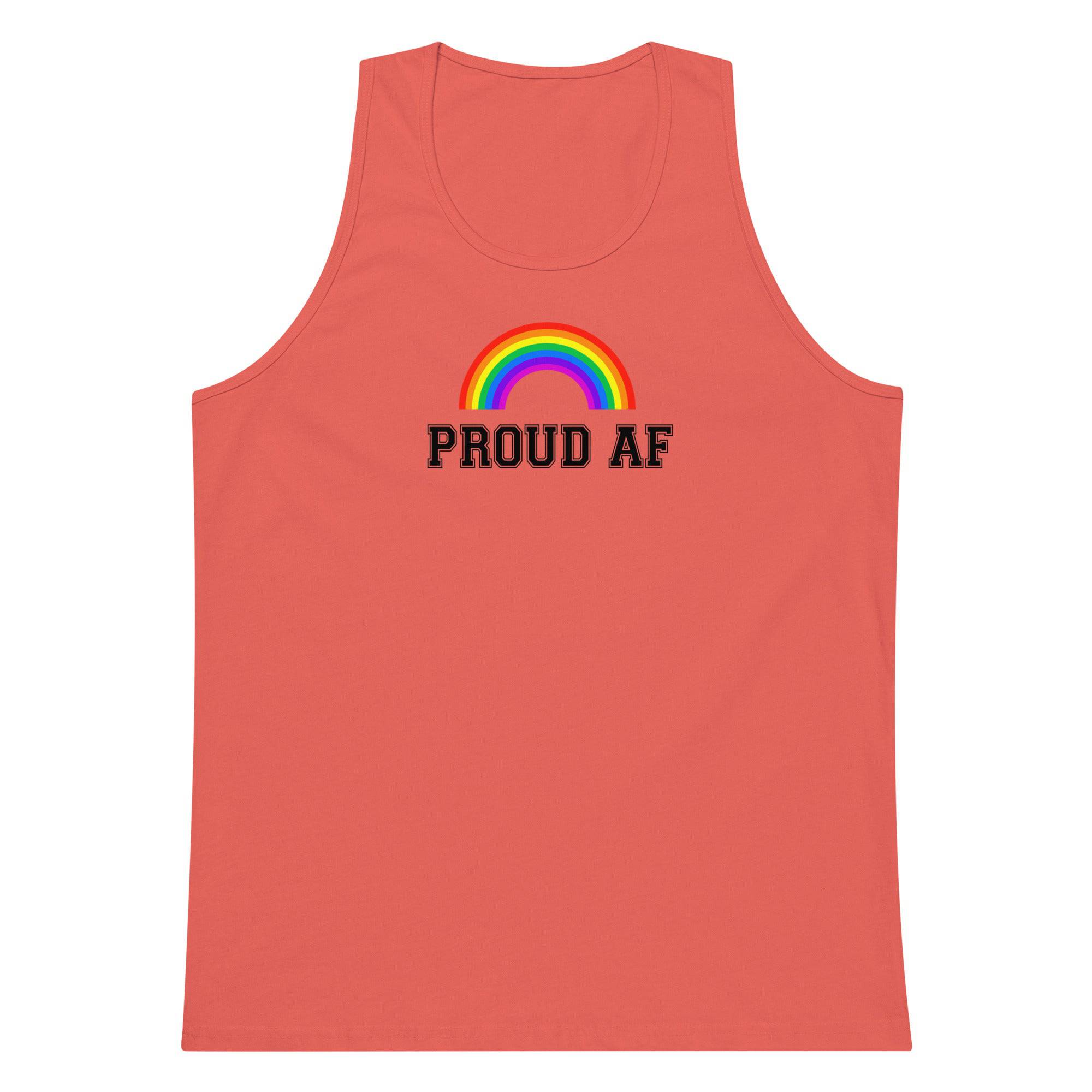 Proud AF rainbow tank top, view 8 — Rose Gold Co