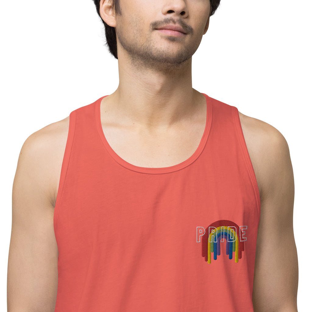 Rainbow melting pride flag premium tank top, view 18 — Rose Gold Co