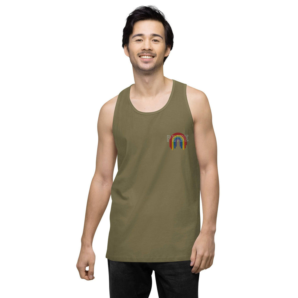 Rainbow melting pride flag premium tank top, view 16 — Rose Gold Co