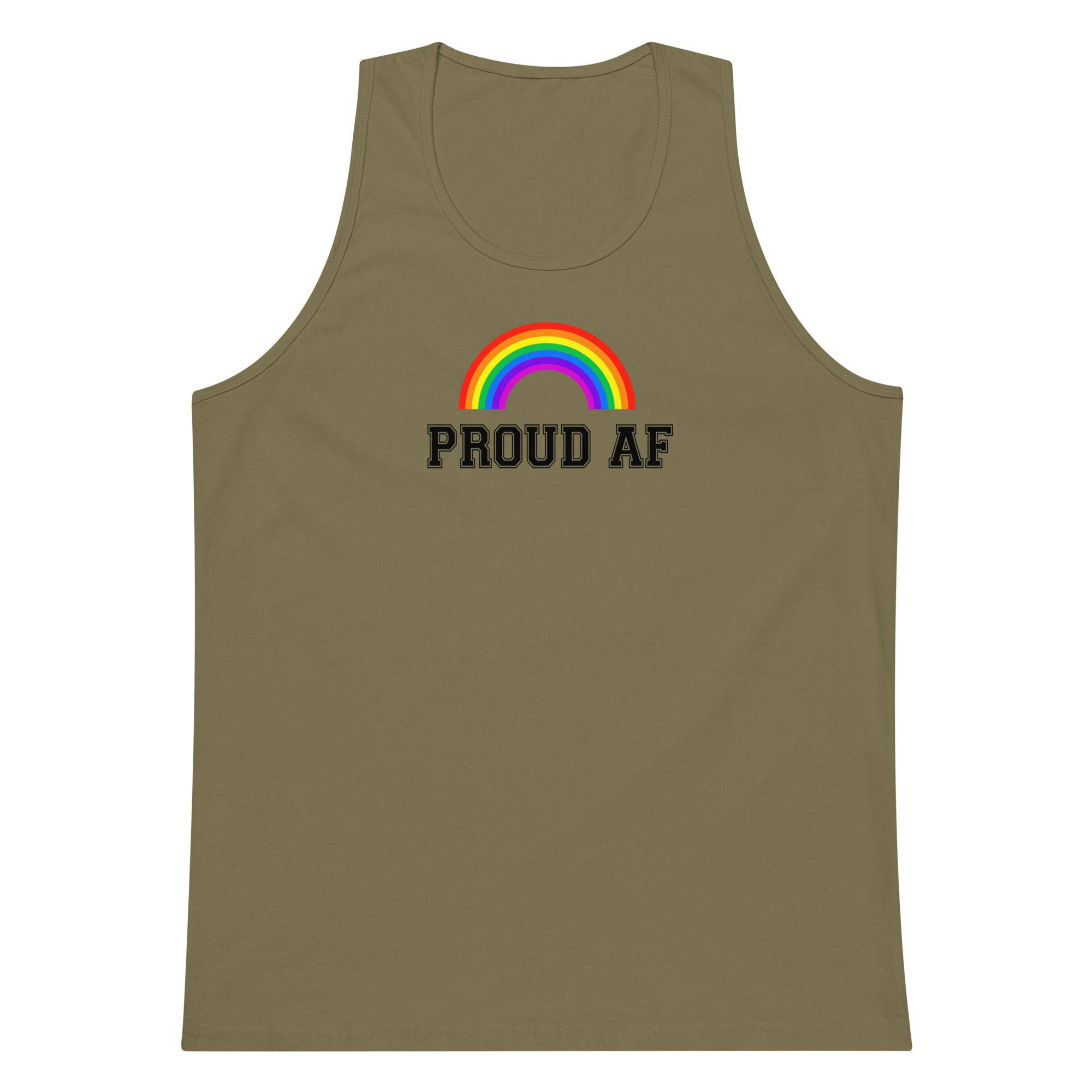 Proud AF rainbow tank top, view 7 — Rose Gold Co