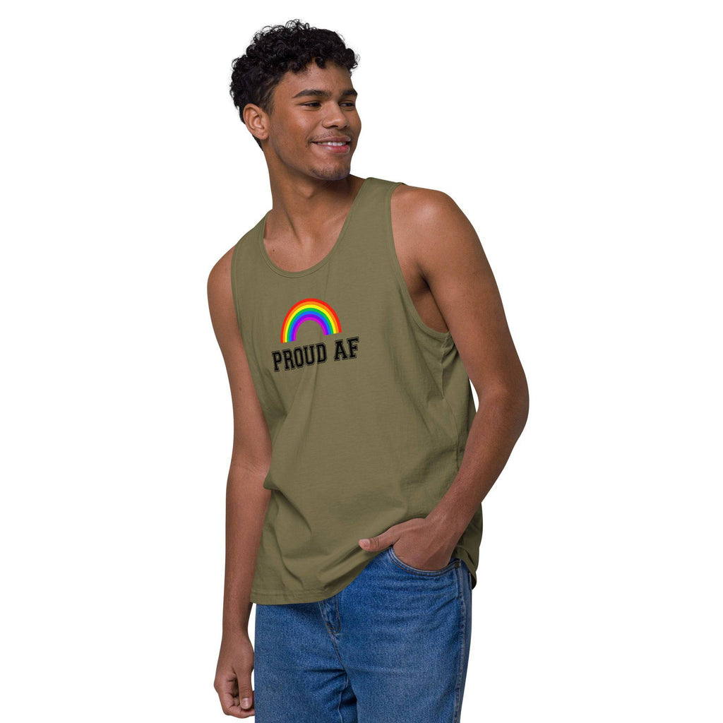 Proud AF rainbow tank top, view 5 — Rose Gold Co
