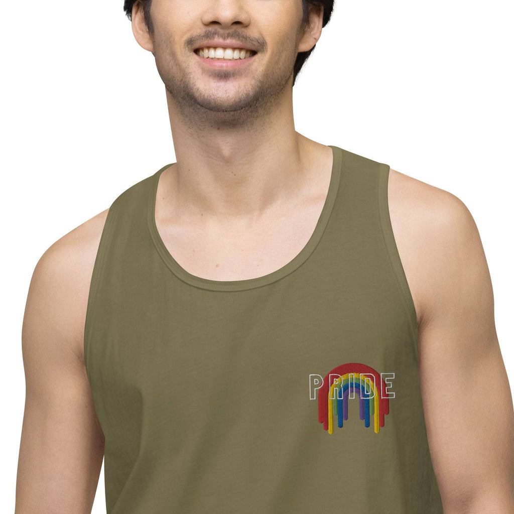 Rainbow melting pride flag premium tank top, view 17 — Rose Gold Co