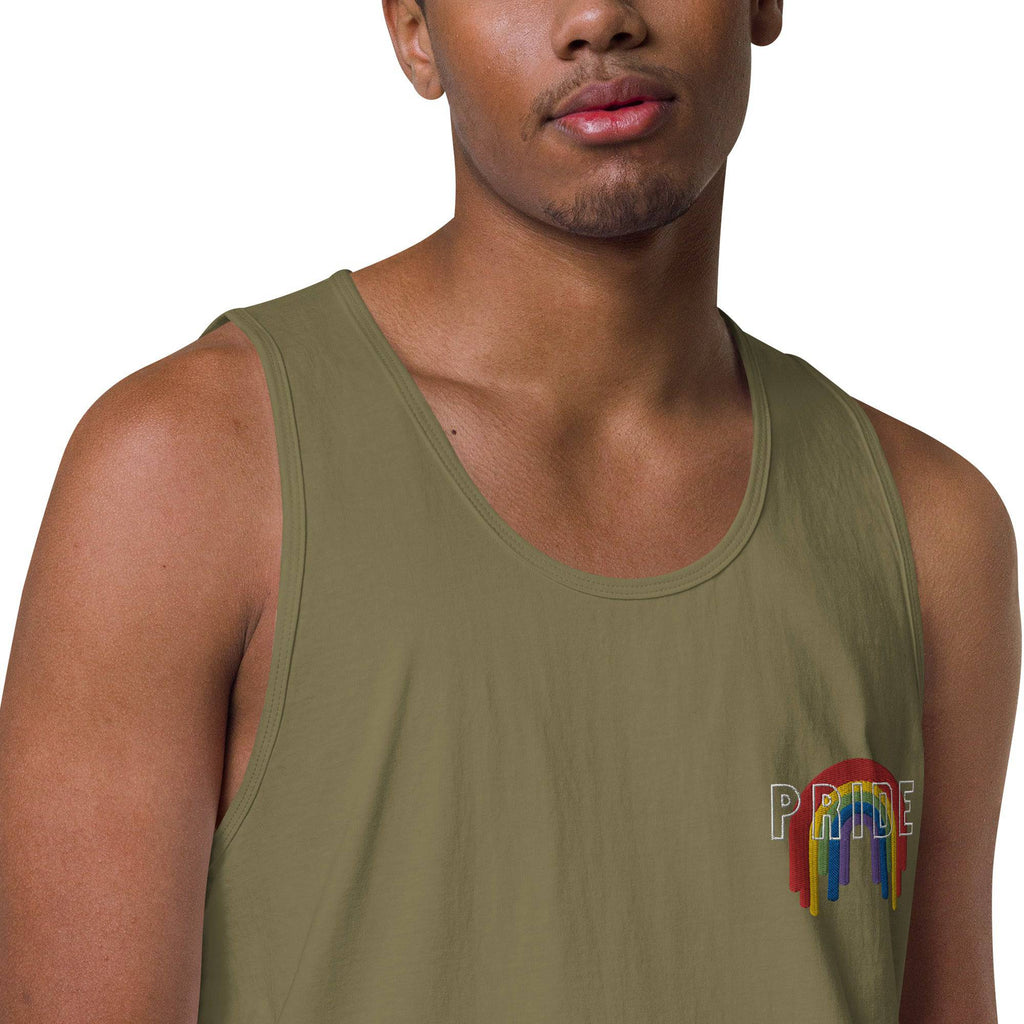 Rainbow melting pride flag premium tank top, view 5 — Rose Gold Co