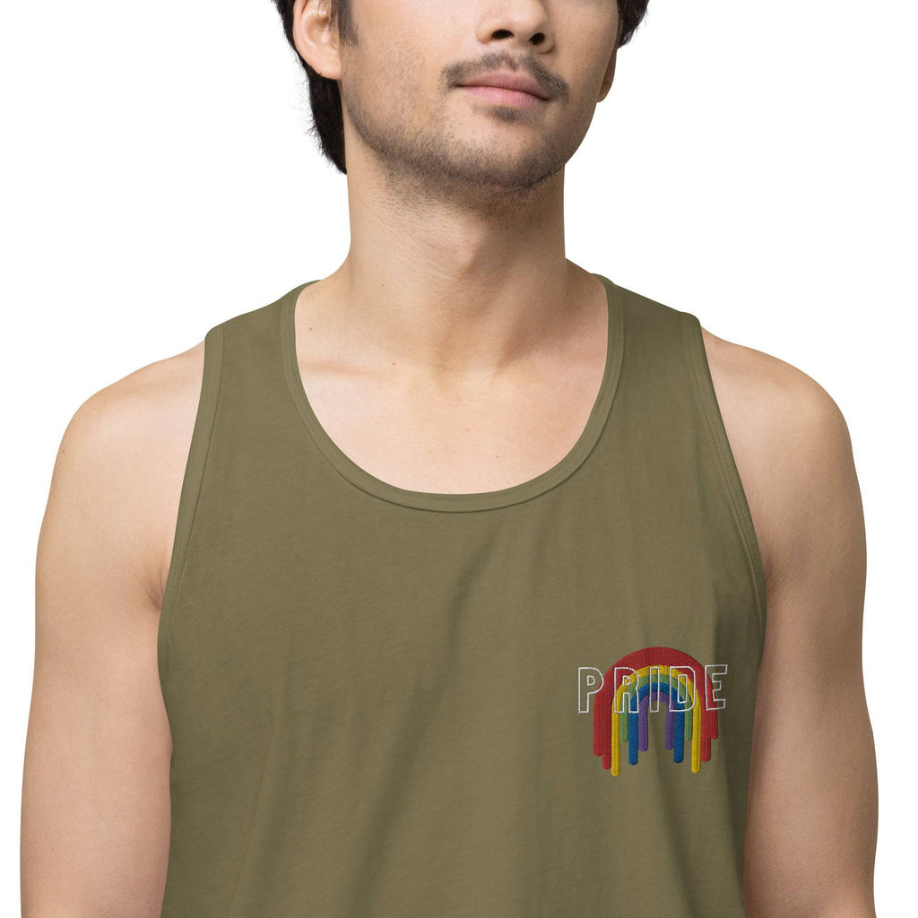 Rainbow melting pride flag premium tank top, view 14 — Rose Gold Co