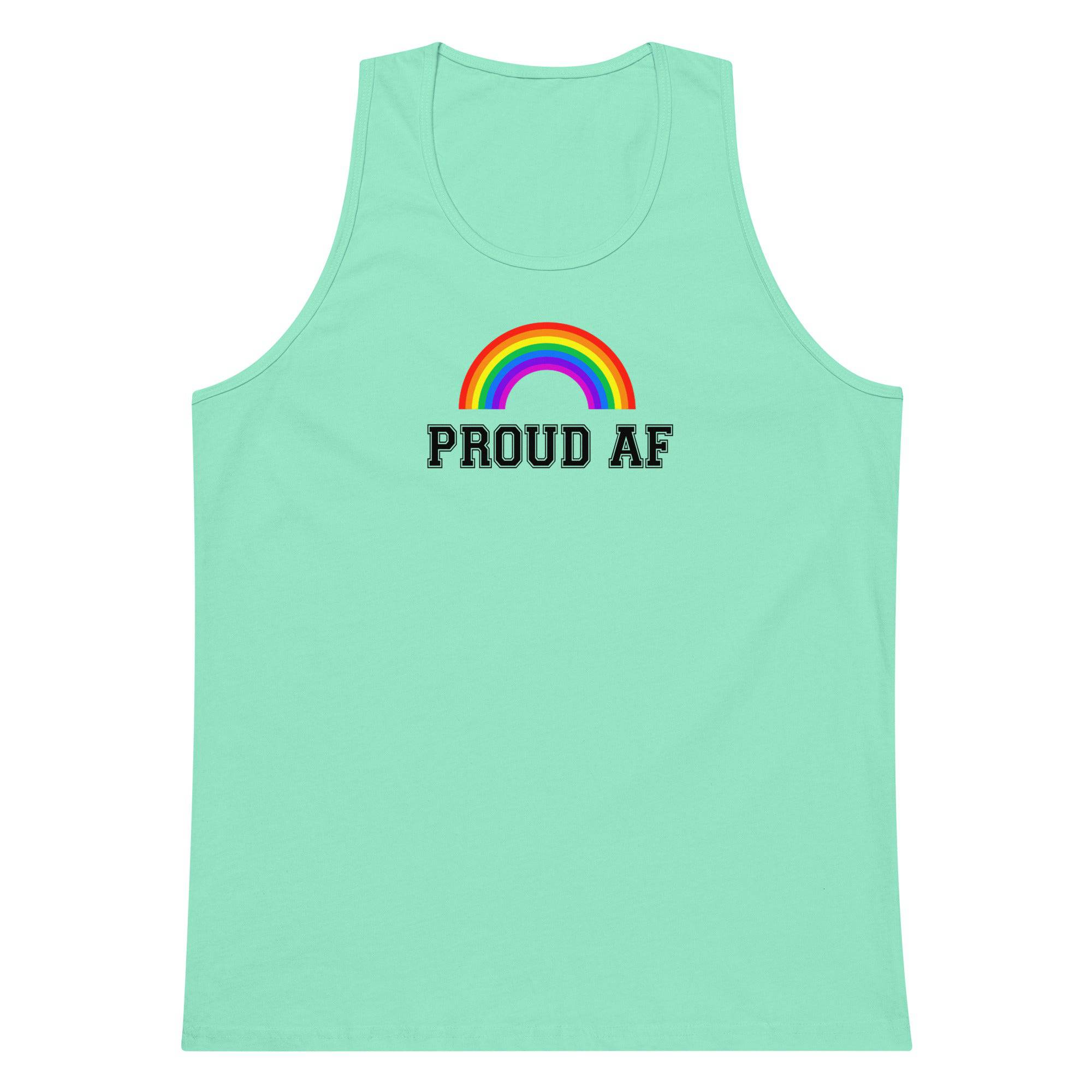 Proud AF rainbow tank top, view 11 — Rose Gold Co