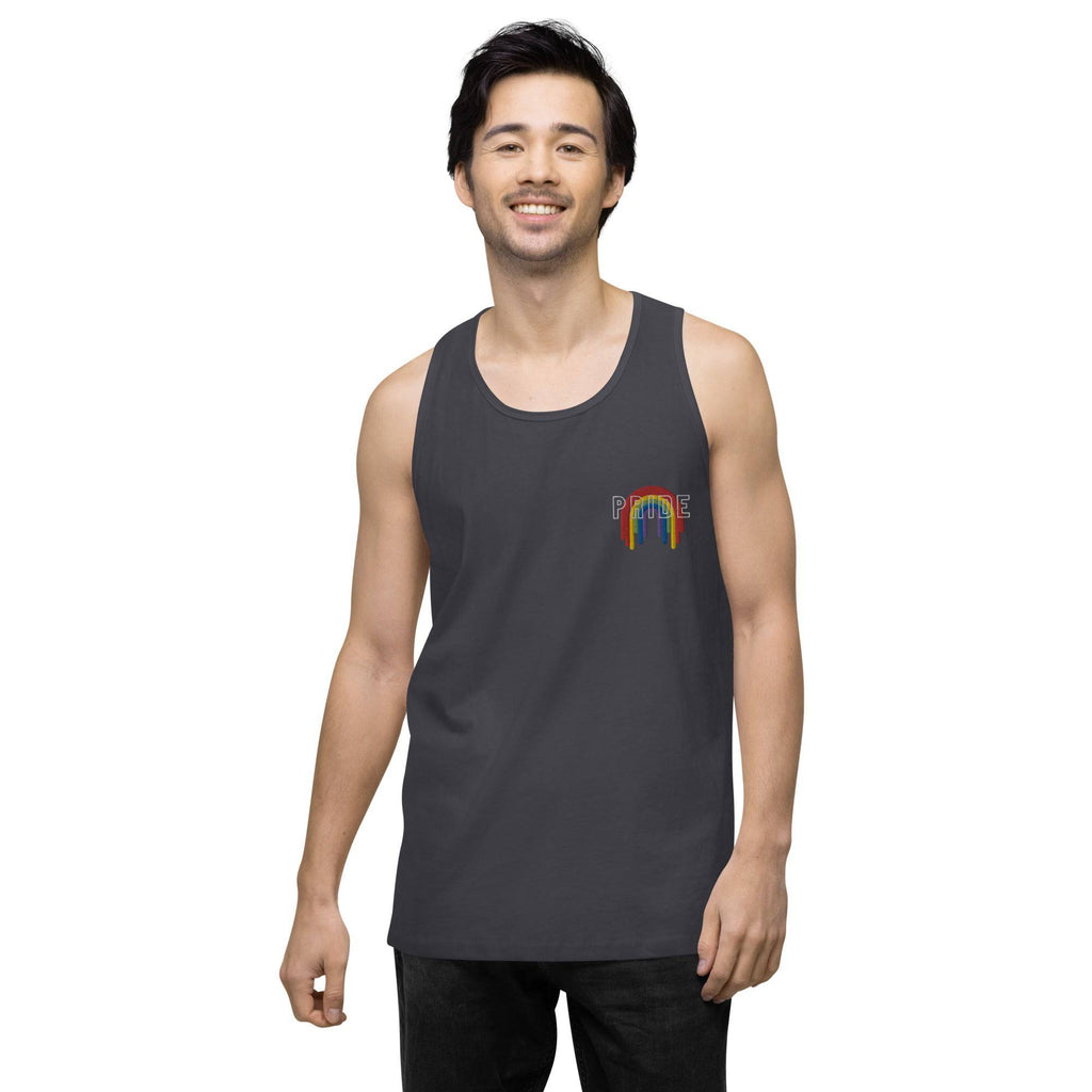 Rainbow melting pride flag premium tank top, view 12 — Rose Gold Co