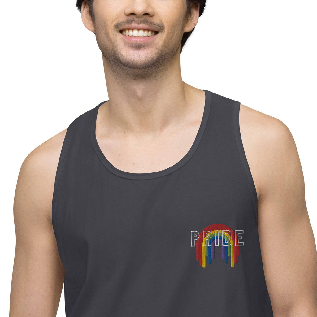 Rainbow melting pride flag premium tank top, view 13 — Rose Gold Co