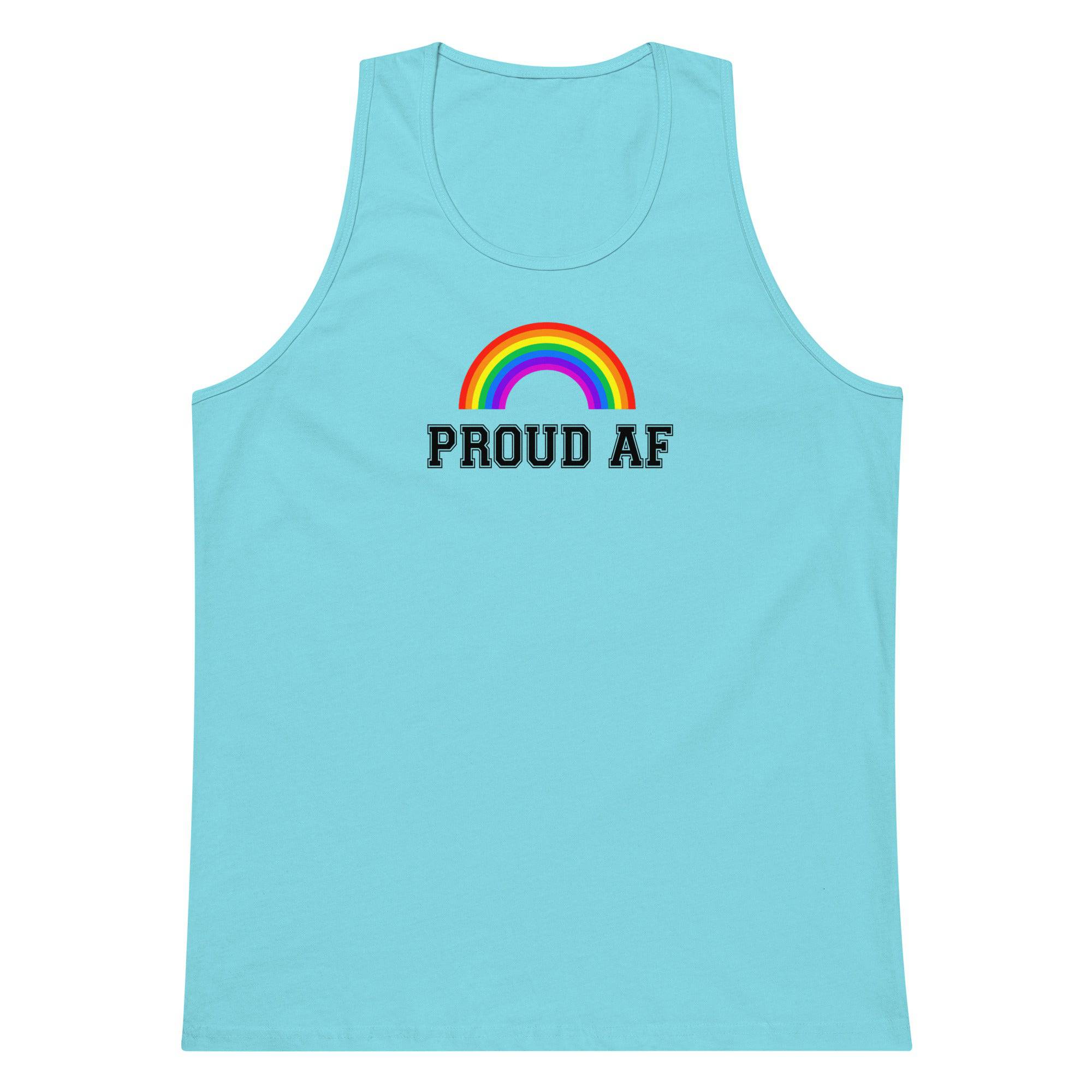 Proud AF rainbow tank top, view 10 — Rose Gold Co