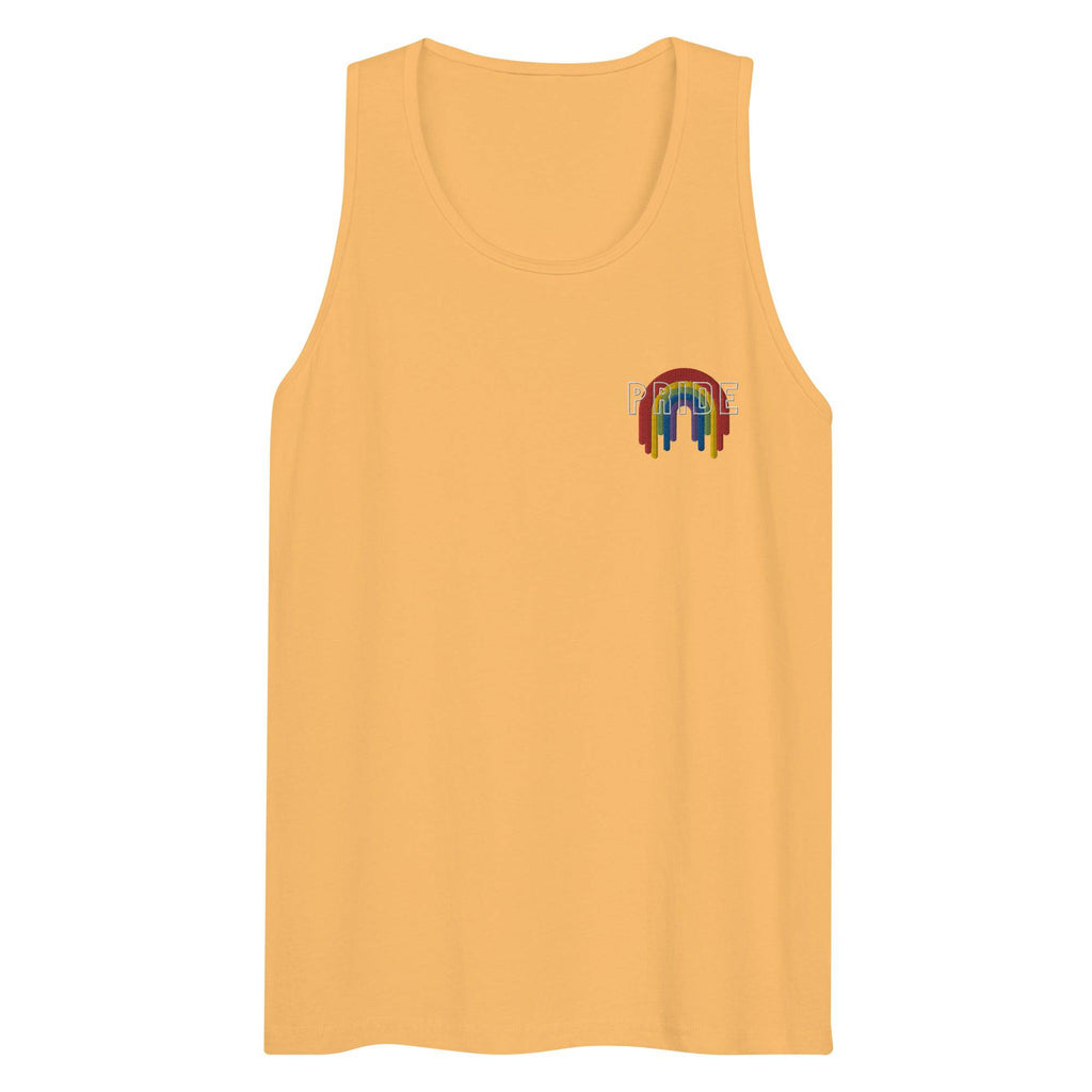 Rainbow melting pride flag premium tank top, view 4 — Rose Gold Co